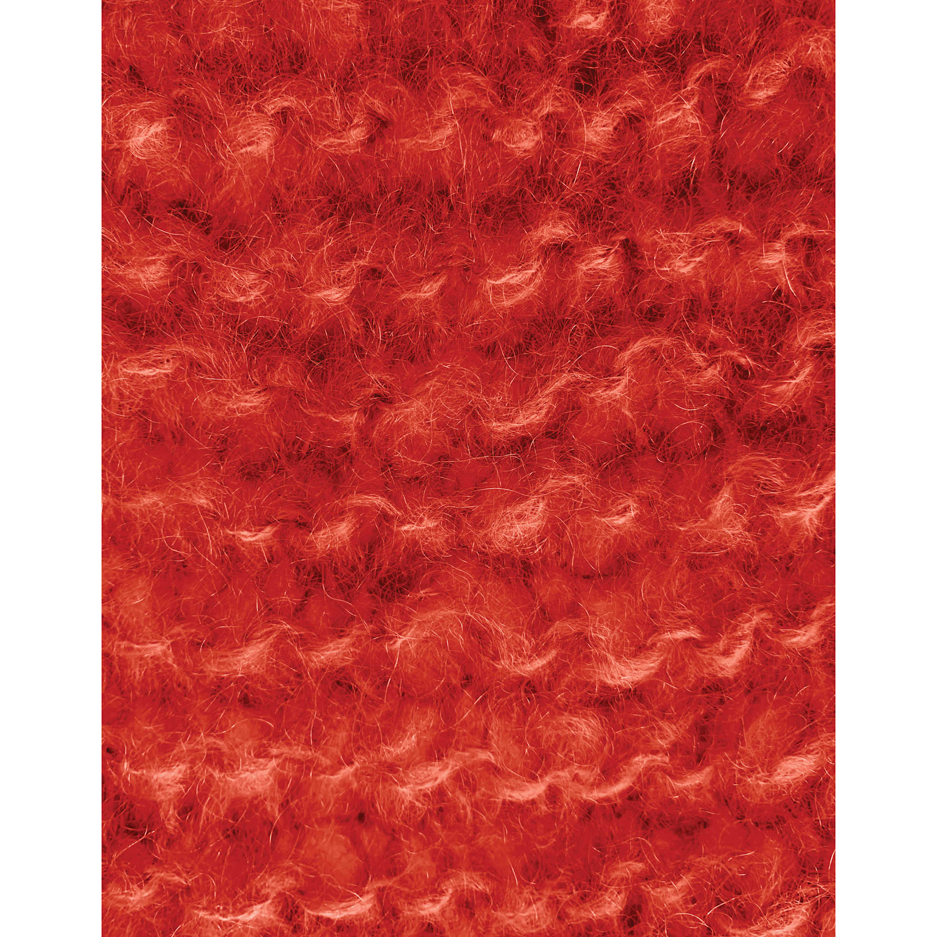 Wool and the Gang Take Care Mohair Yarn - Lipstick Red close up showing knitted texture