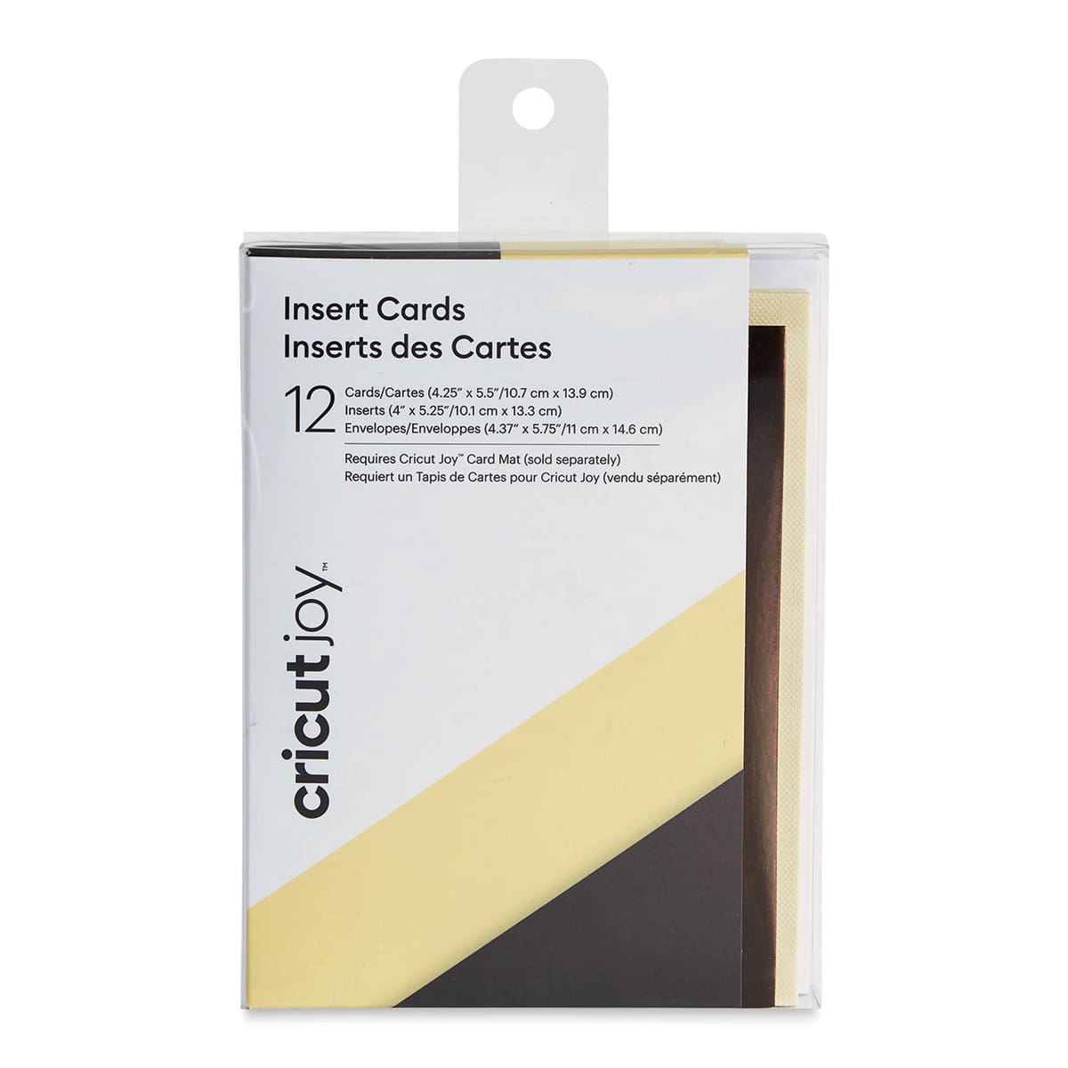 Cricut Joy Cards, Inserts, and Envelopes - Cream/Gunmetal, Package of 12 (In packaging)