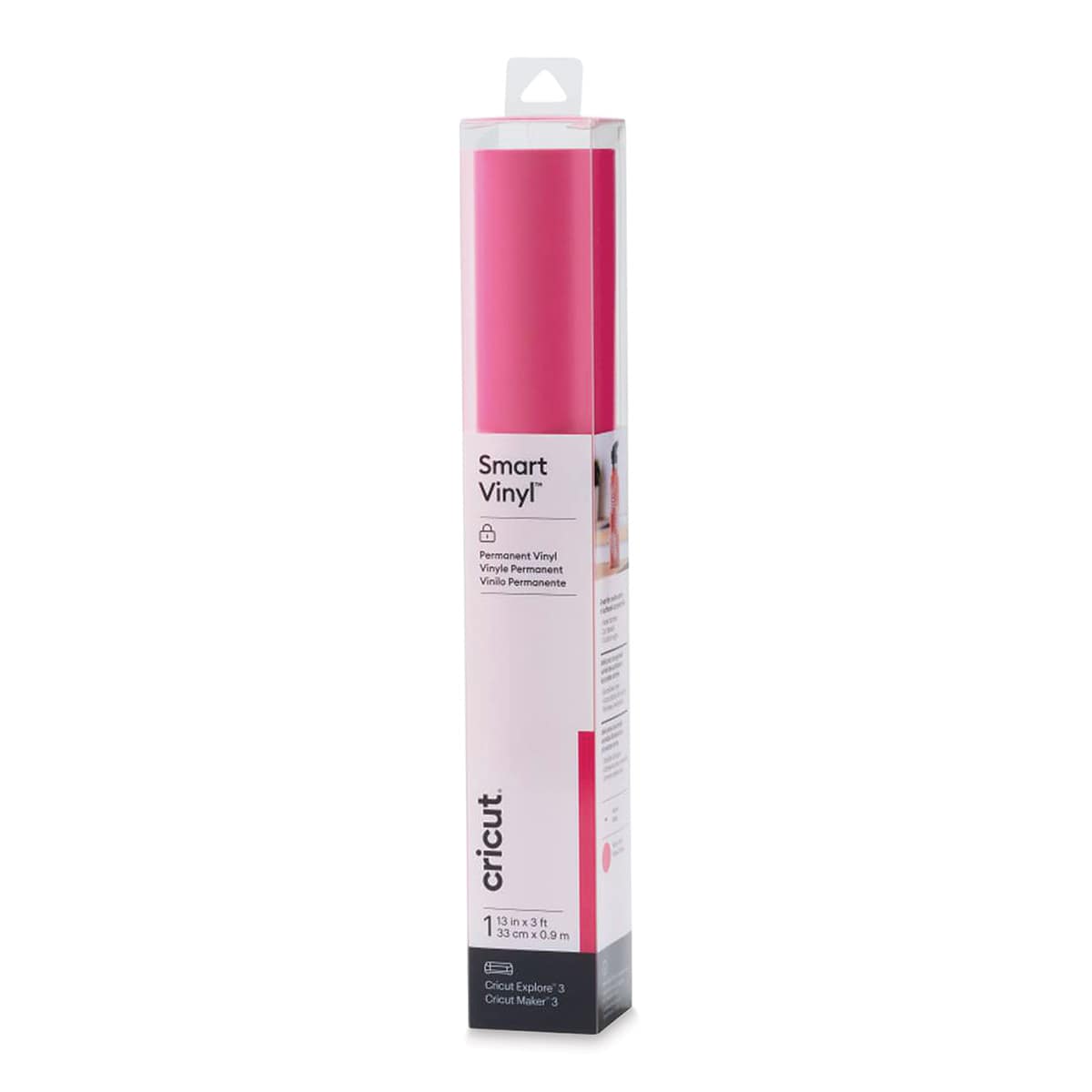 Cricut Permanent Smart Vinyl - Party Pink, 13" x 3 ft, Roll (In packaging)