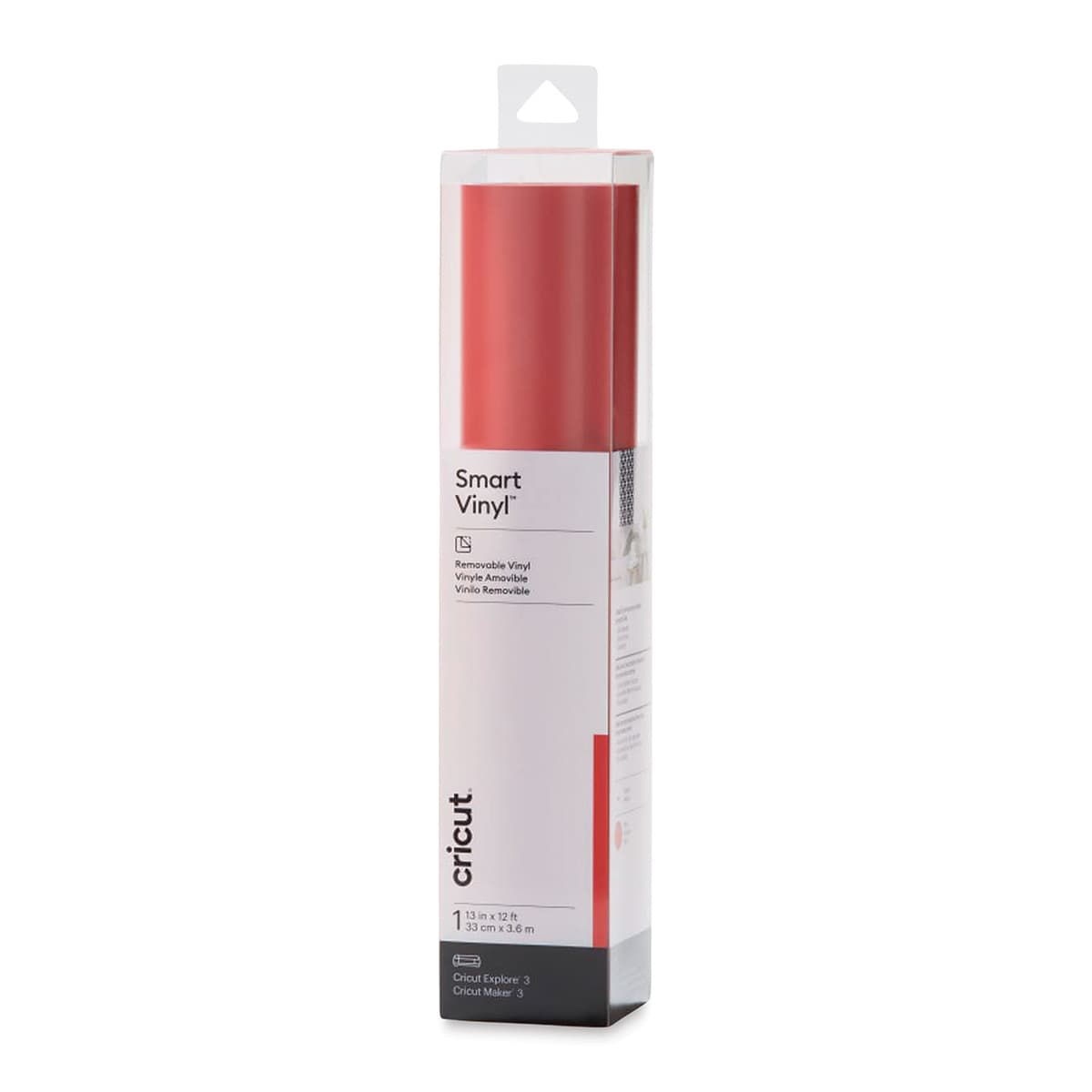 Cricut Removable Smart Vinyl - Red, 13" x 12 ft, Roll (In packaging)
