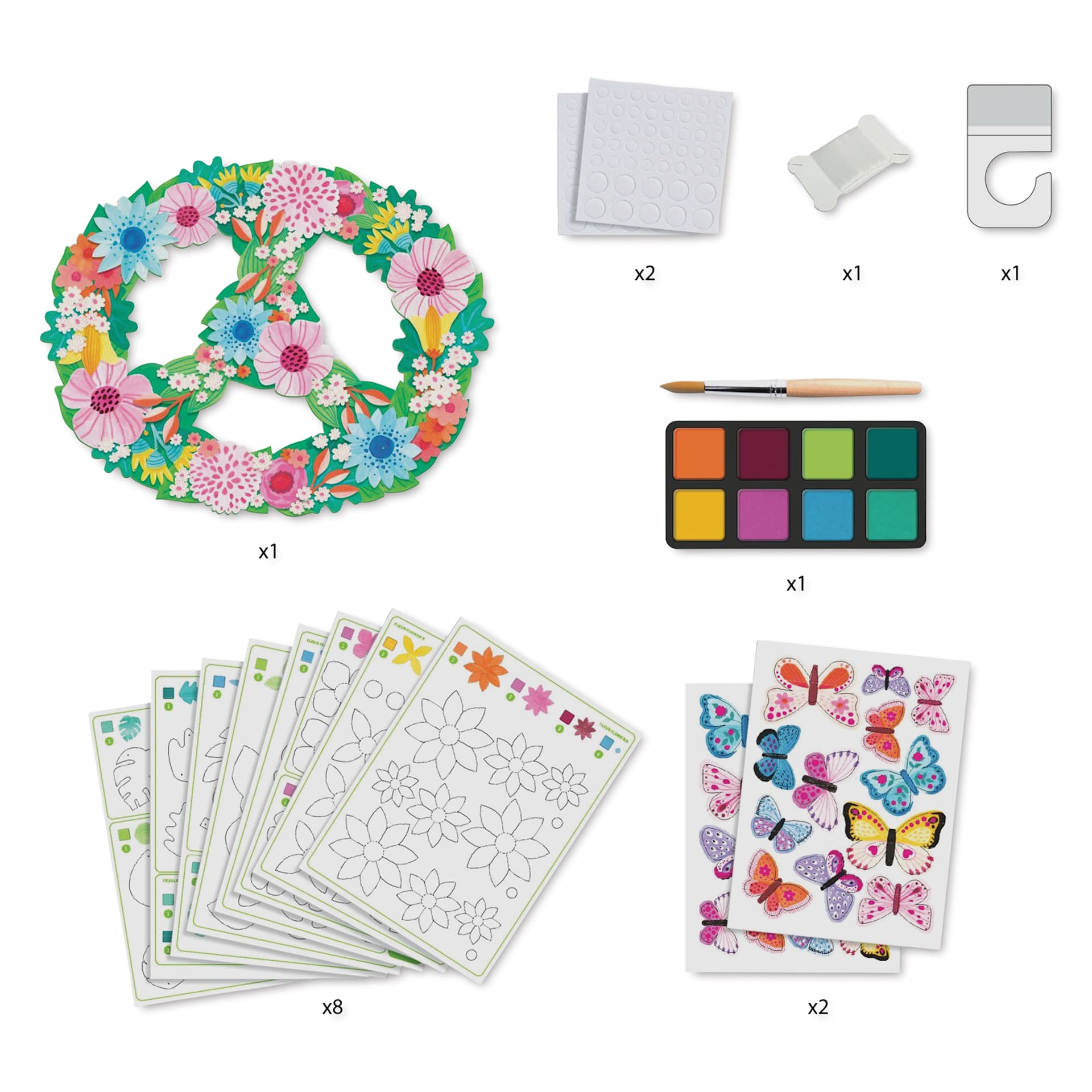 Djeco Do It Yourself Decorative Mobile Kit - Springtime contents with quantities