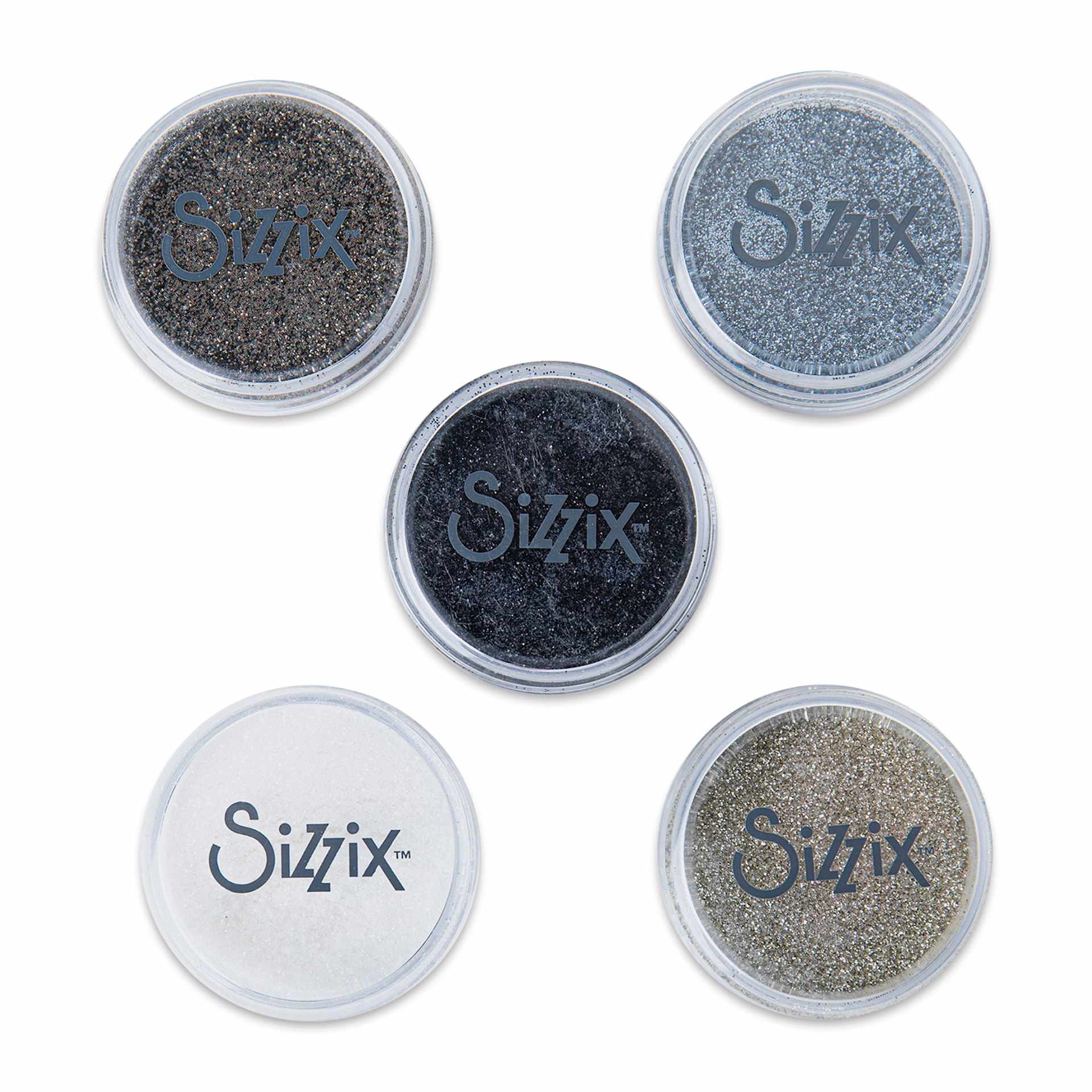 Sizzix Biodegradable Fine Glitter - Neutrals, Set of 5 Pots (included colors)