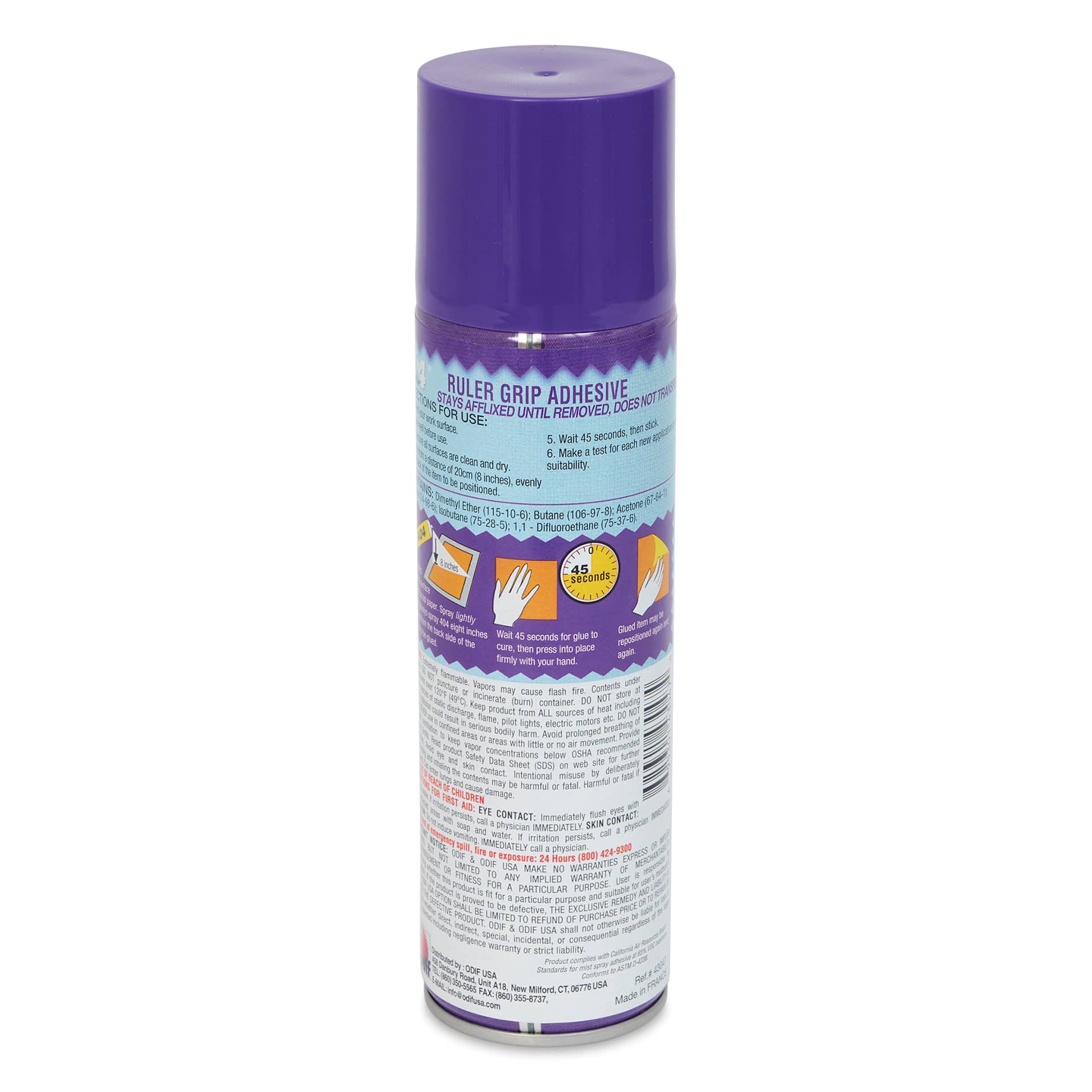 Odif 404 Repositionable Paper Adhesive Spray, back