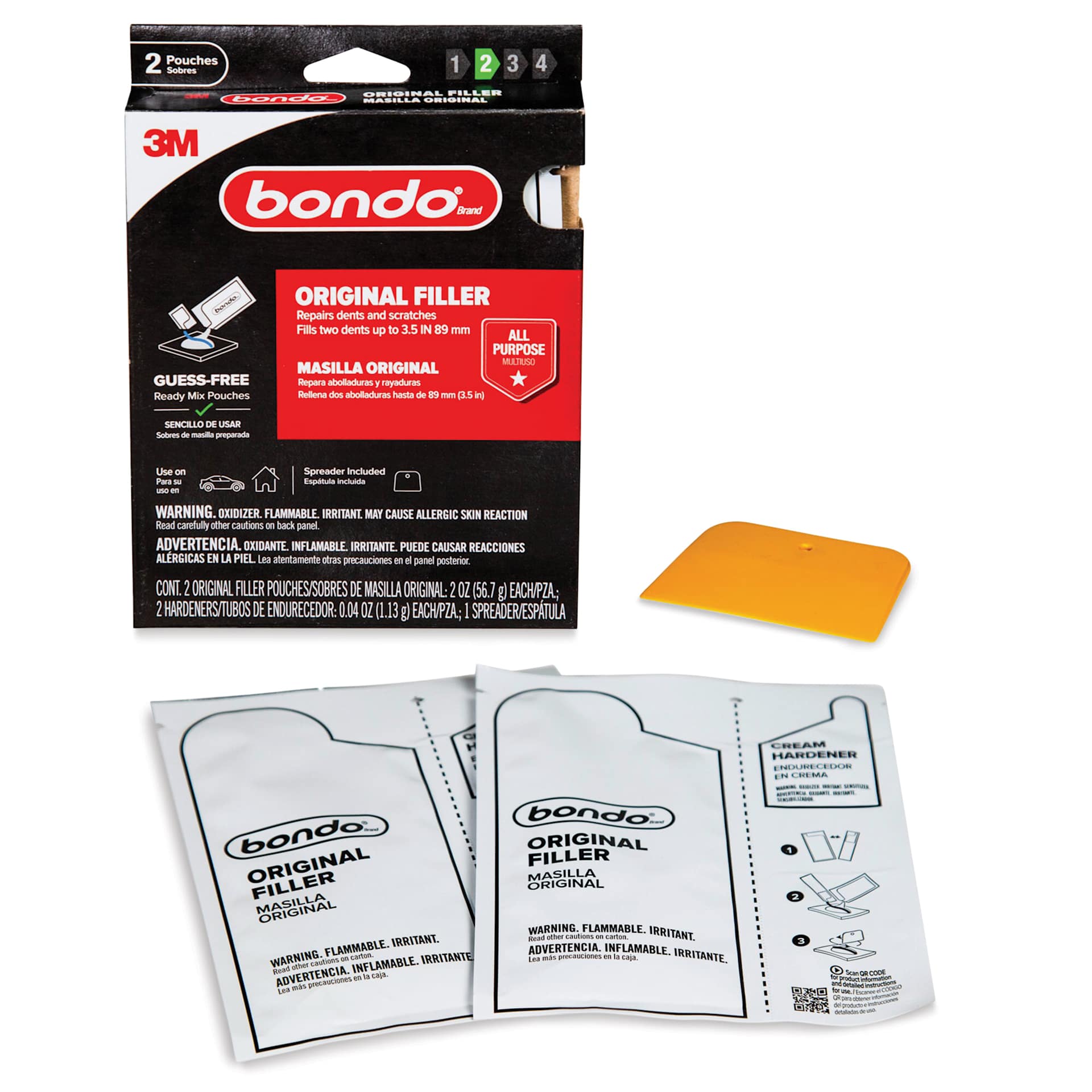 Bondo Original Filler Ready Mix Pouches - Pkg of 2, 2 oz contents with packaging