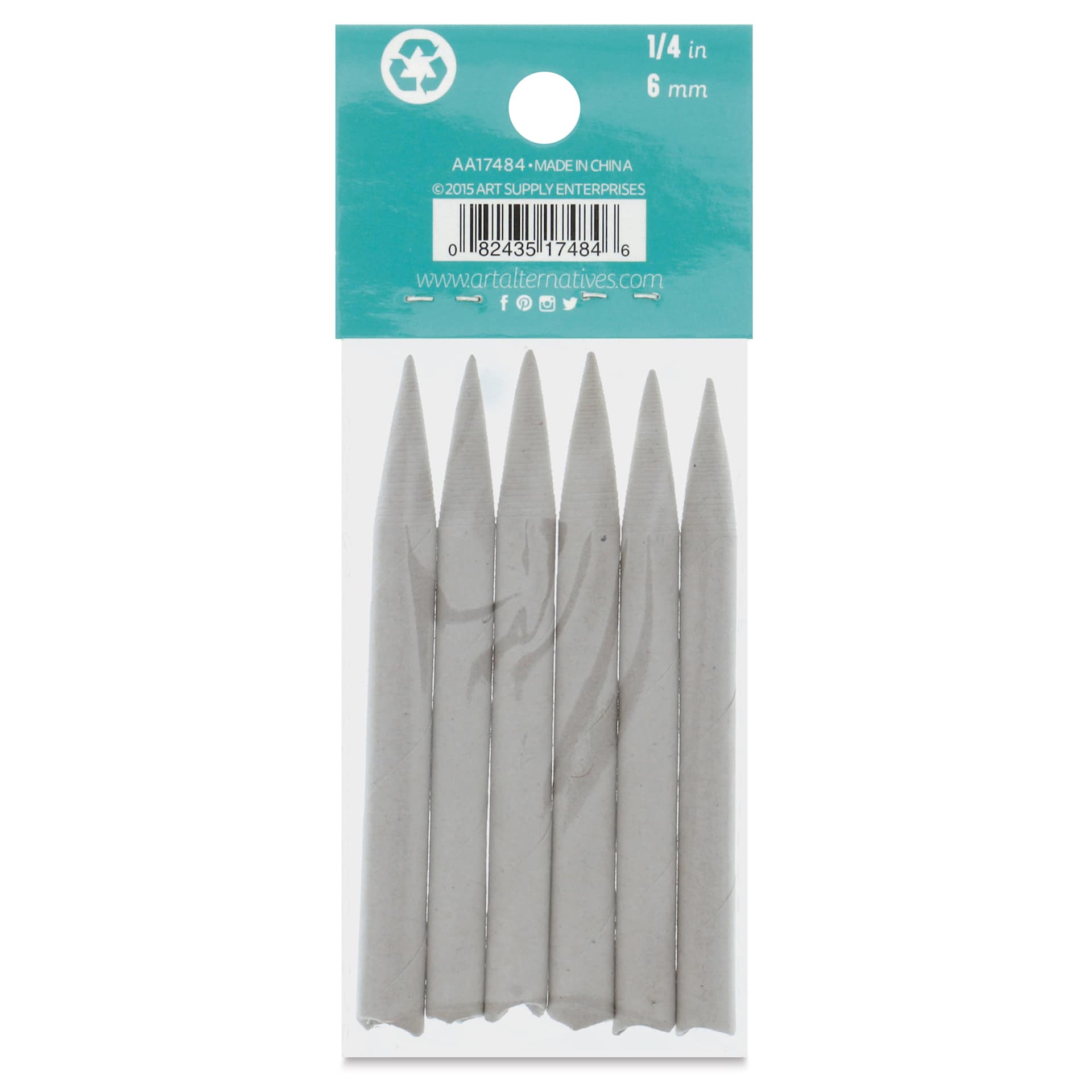 Art Alternatives Tortillons, Medium, 6/Pkg., 1/4"