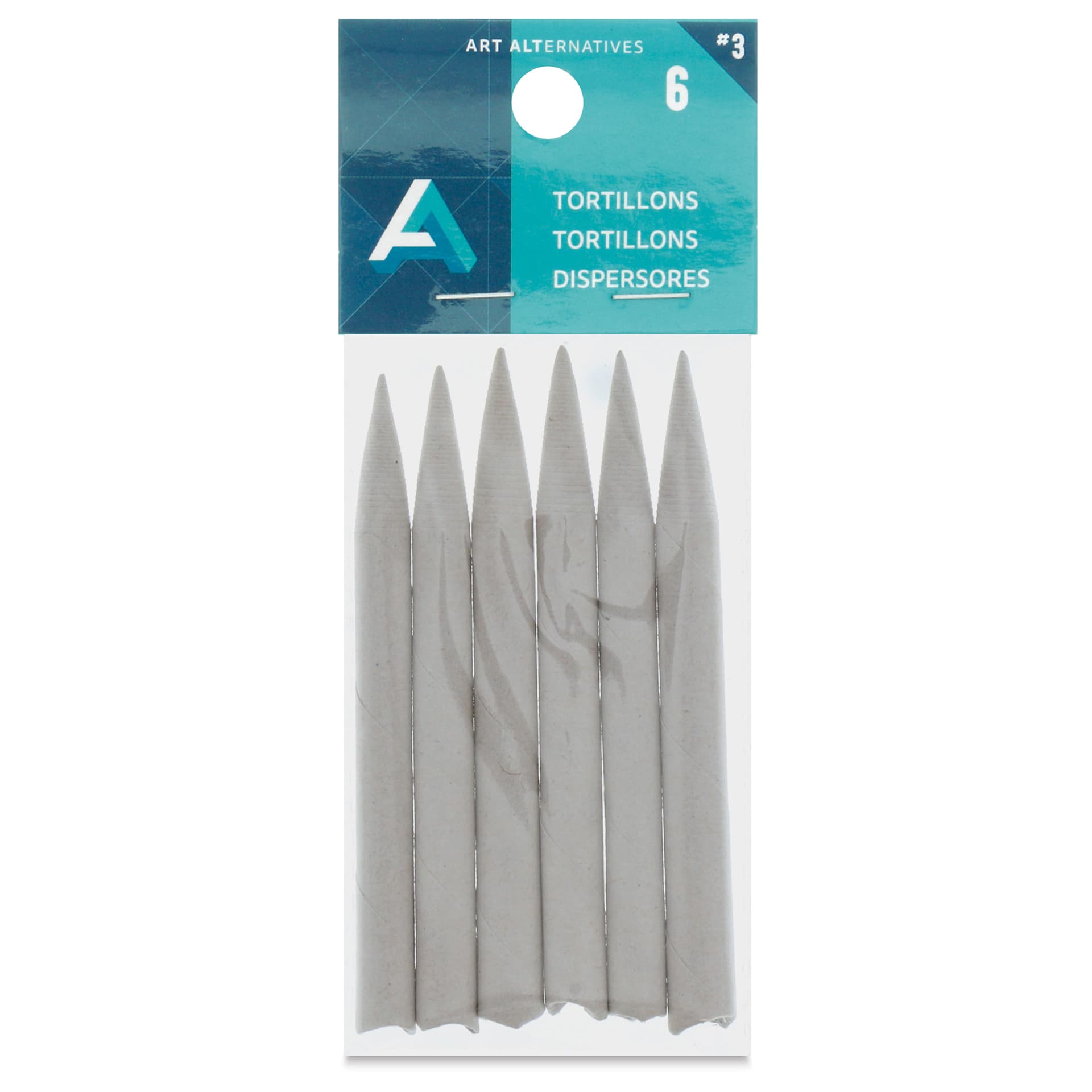Art Alternatives Tortillons, Medium, 6/Pkg., 1/4"