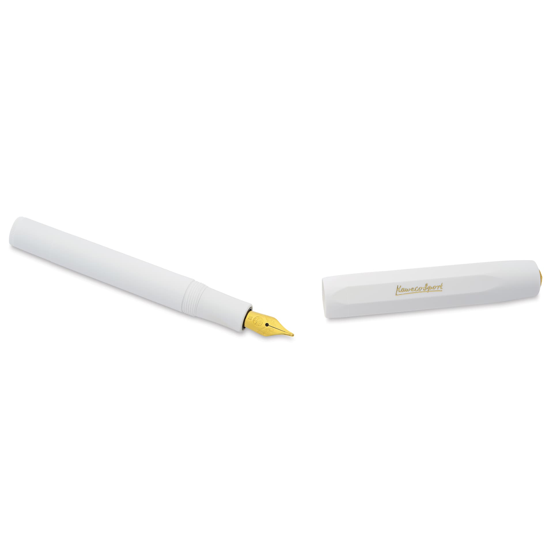 Kaweco Classic Sport Fountain Pen - White, Extra-Broad, cap removed