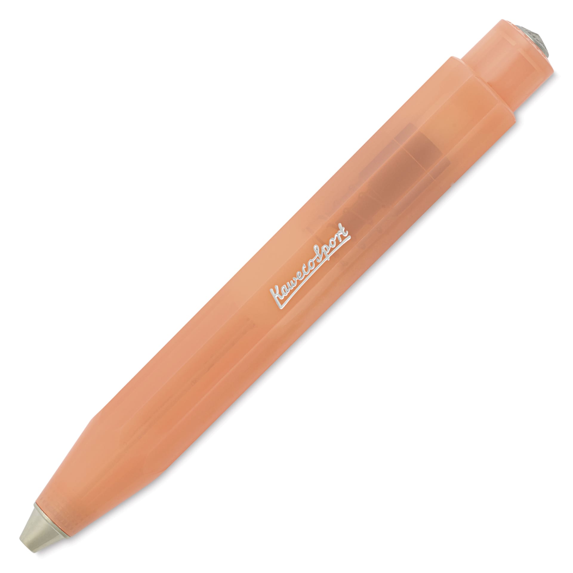 Kaweco Frosted Sport Ballpoint Pen - Soft Mandarin - retracted