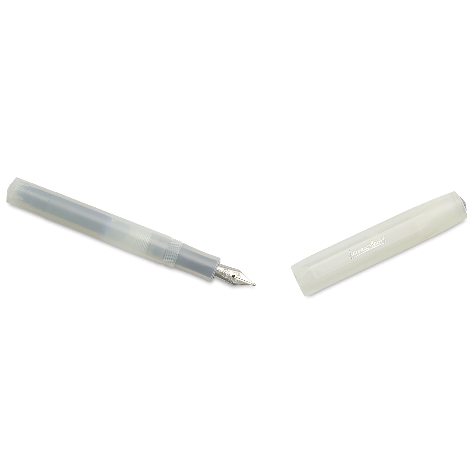 Kaweco Frosted Sport Fountain Pen - Coconut, Broad, cap removed