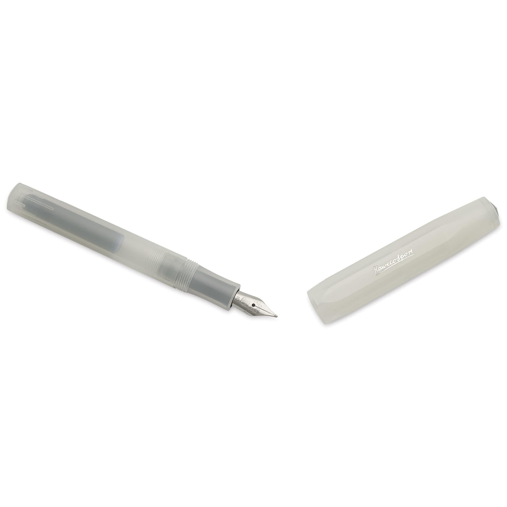 Kaweco Frosted Sport Fountain Pen - Coconut, Medium, cap removed