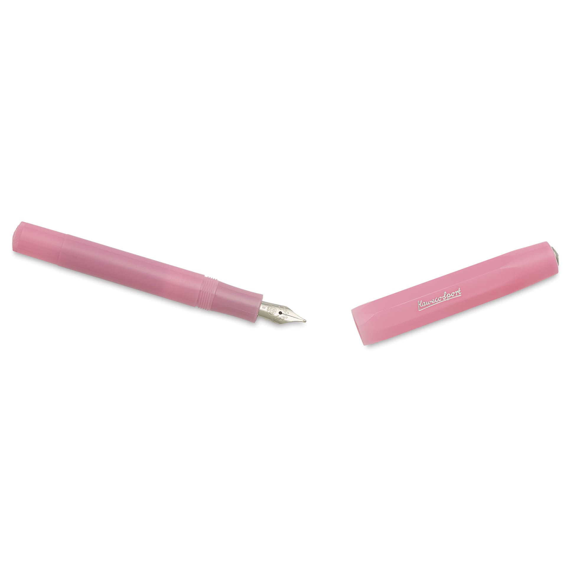 Kaweco Frosted Sport Fountain Pen - Blush Pitaya, Broad, cap removed