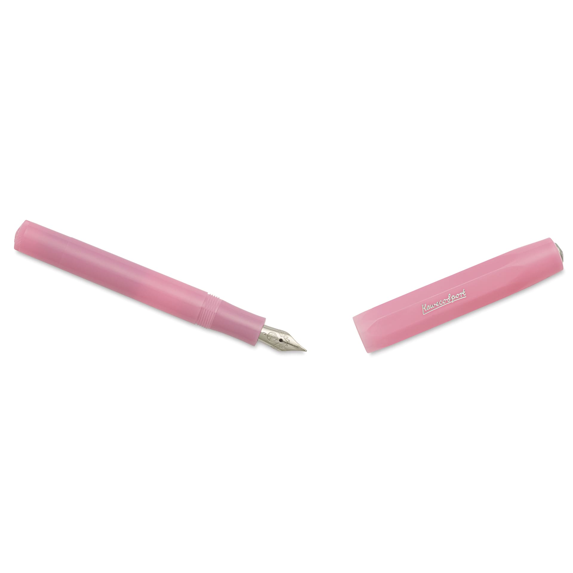 Kaweco Frosted Sport Fountain Pen - Blush Pitaya, Fine, cap removed