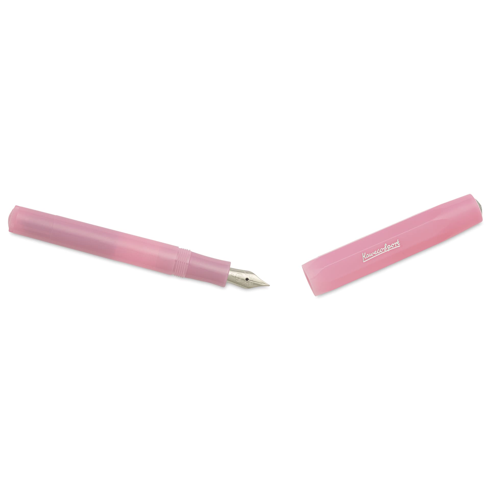 Kaweco Frosted Sport Fountain Pen - Blush Pitaya, Extra-Fine, cap removed