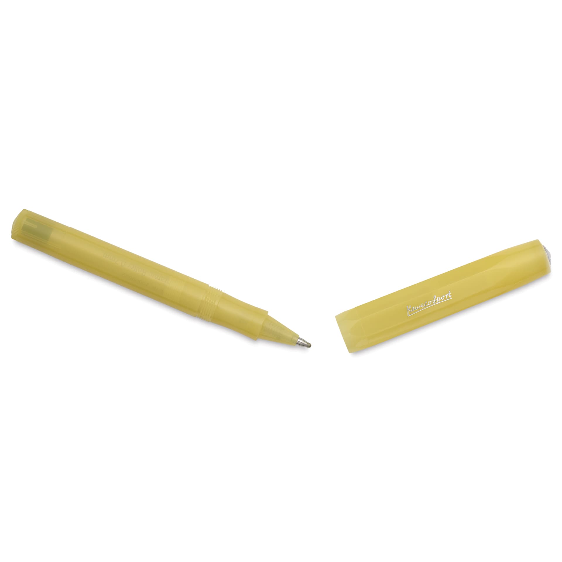 Kaweco Frosted Sport Rollall Pen - Sweet Banana. cap removed