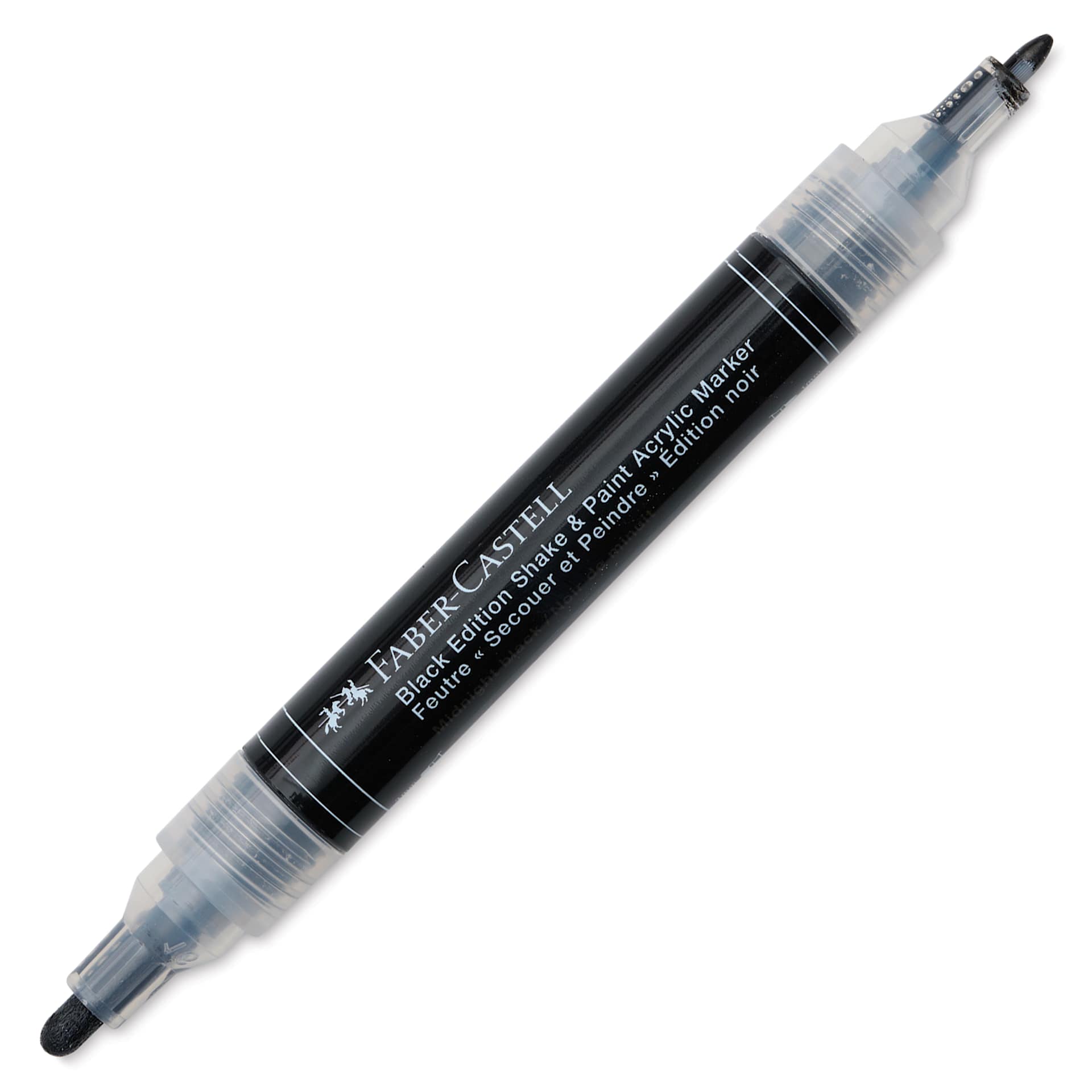 Faber-Castell Black Edition Twin Acrylic Marker - Black, cap off