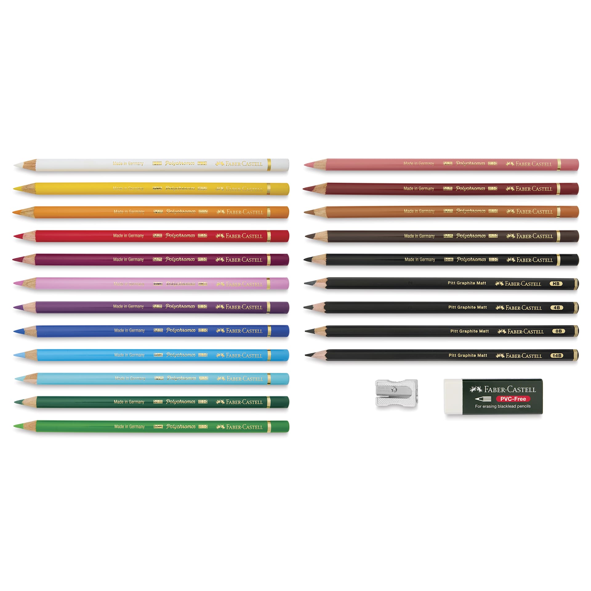 Faber-Castell Polychromos & Pitt Graphic Matte Gift Set - Assorted Colors, Set of 23