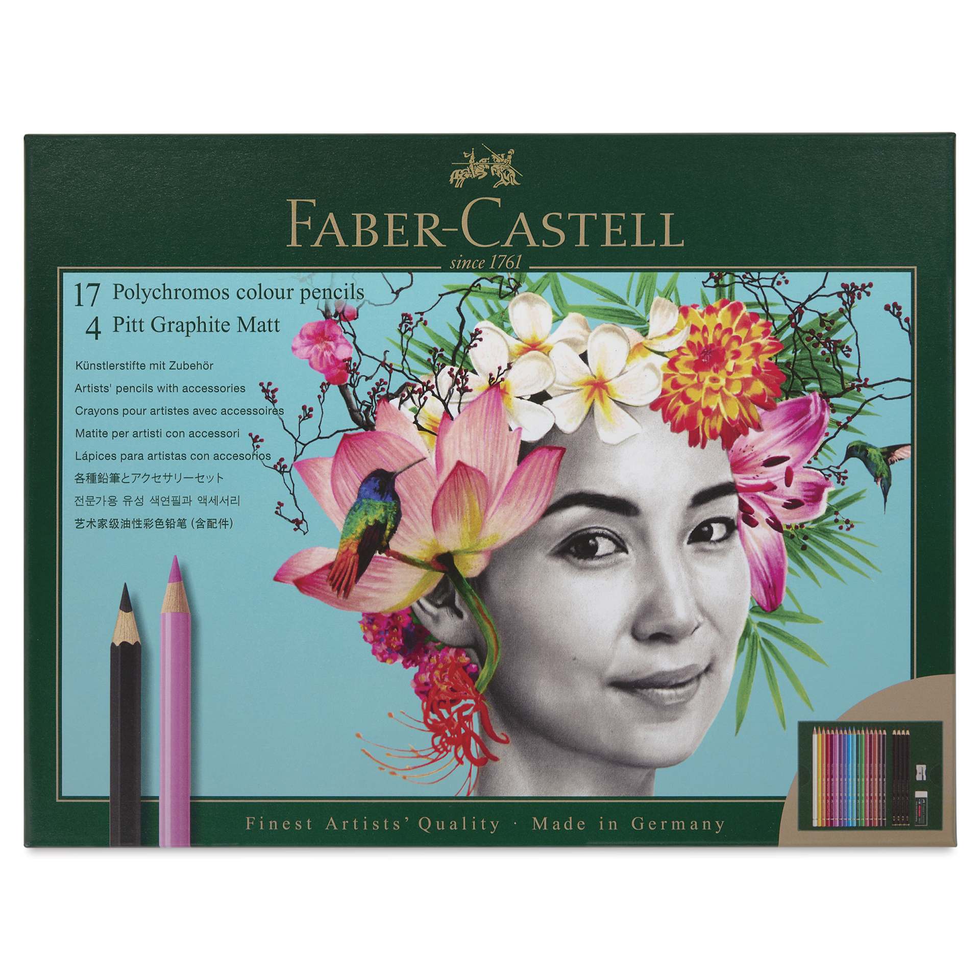 Faber-Castell Polychromos & Pitt Graphic Matte Gift Set - Assorted Colors, Set of 23 - front of packaging