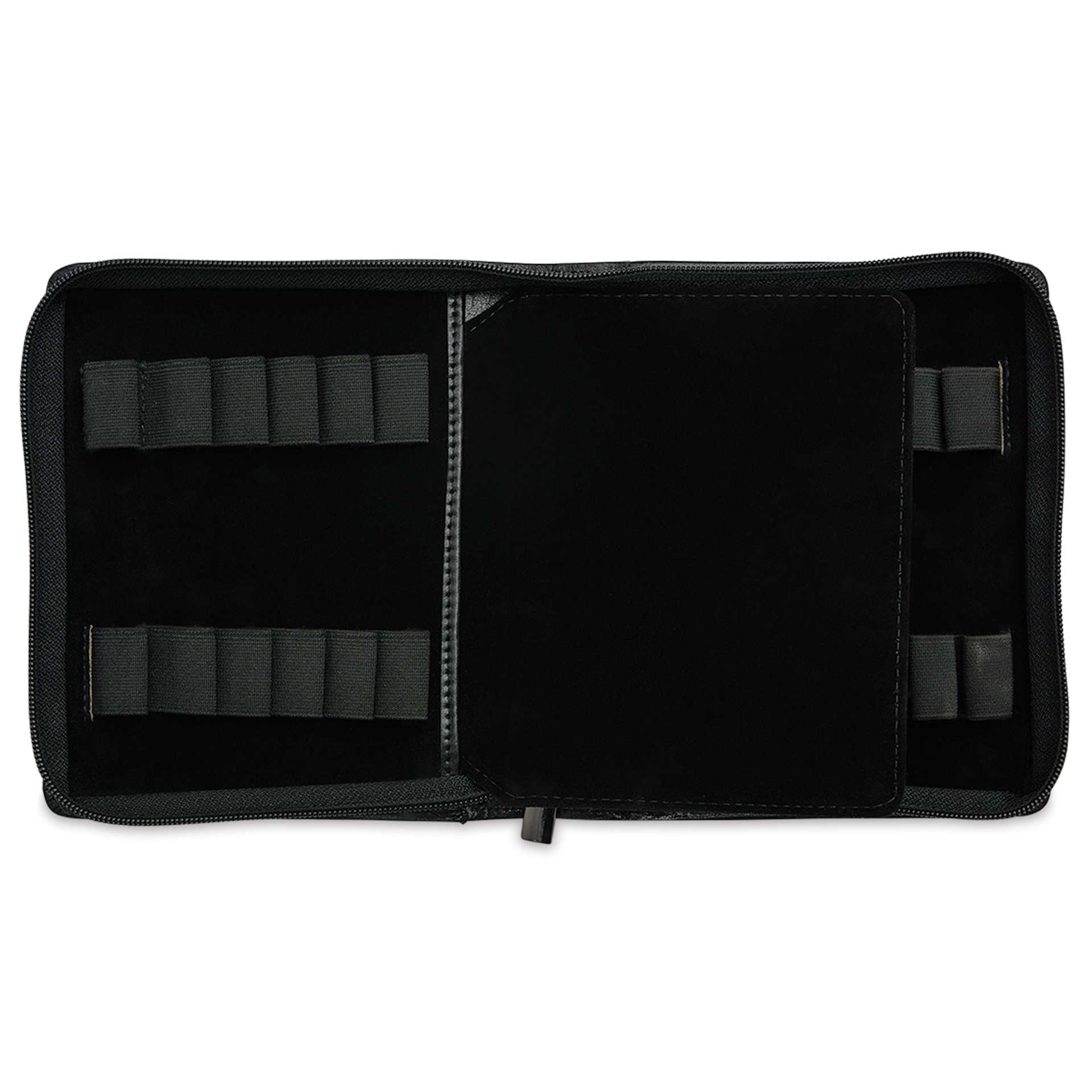 Girologio 12 Leather Pen Zip Case - Black, open