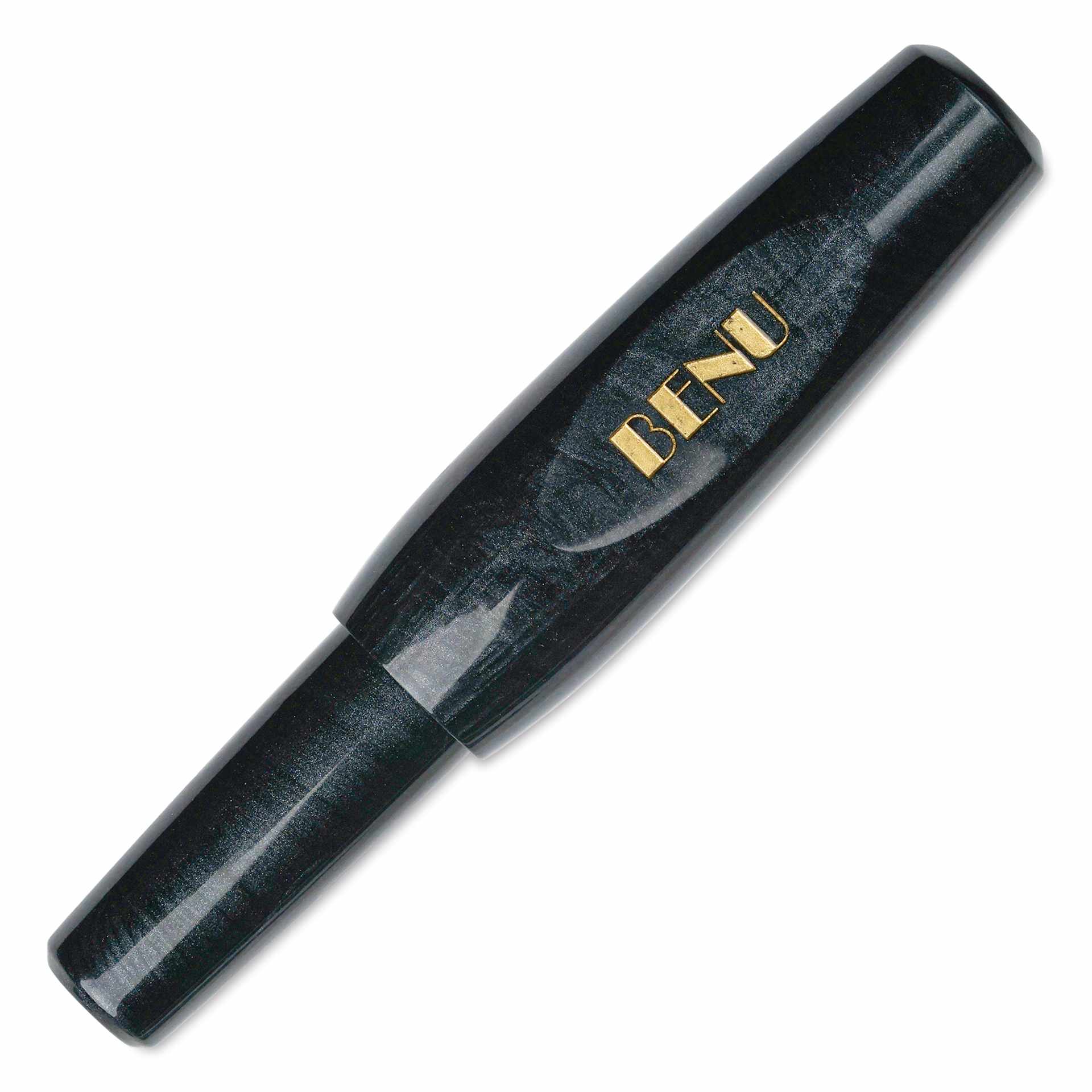 Benu Pixie Fountain Pen - Smoky Black, cap on (image may show a different size nib)