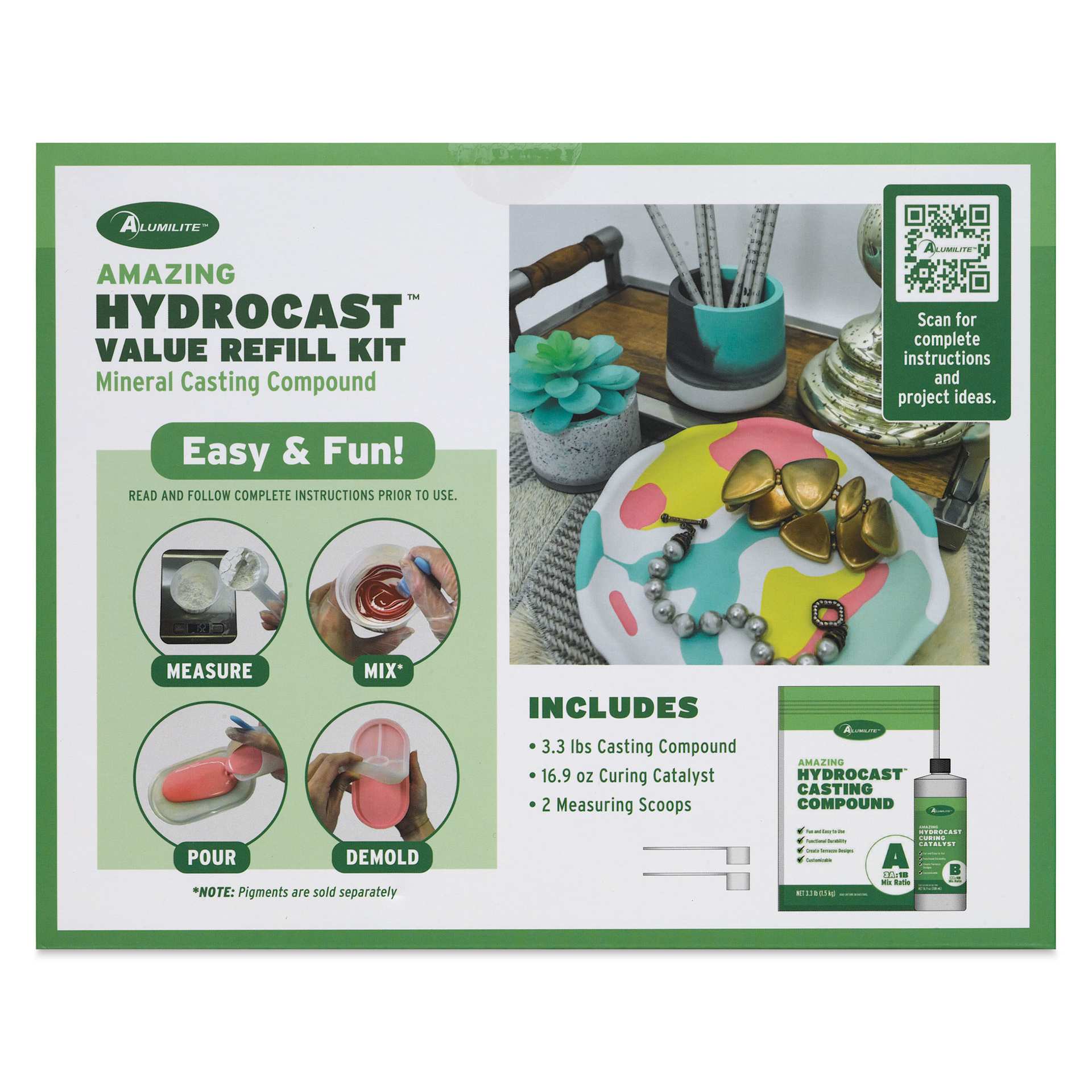 Alumilite Amazing HydroCast Refill Kit - 4.4 lb - back of packaging