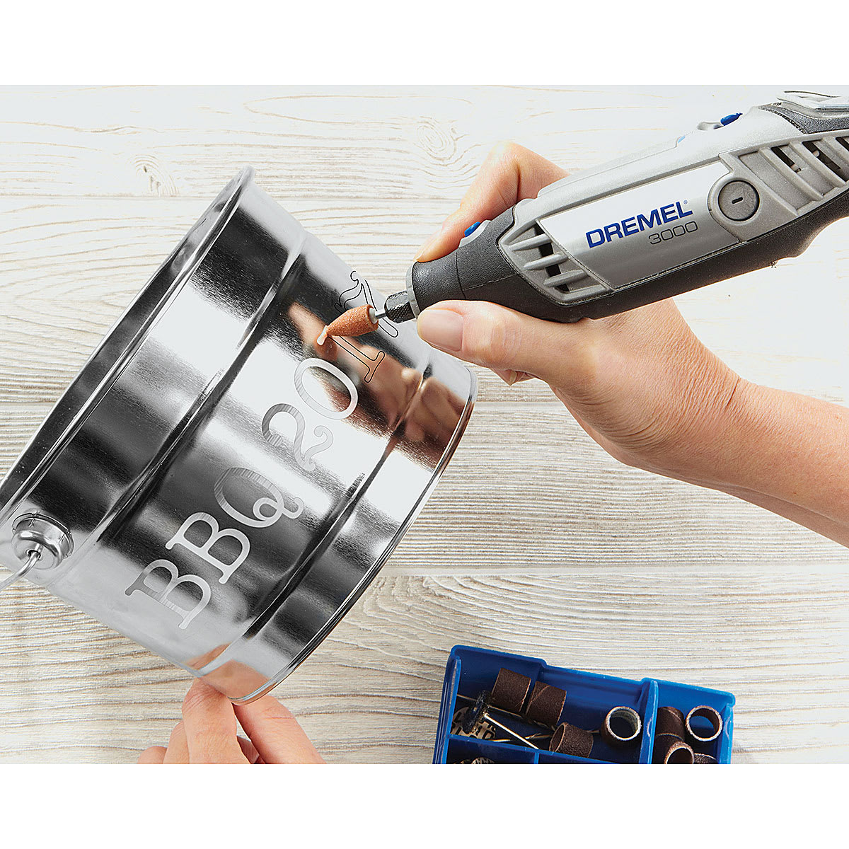 Dremel Mega Accessory Kit -  Example of Use marking metal 