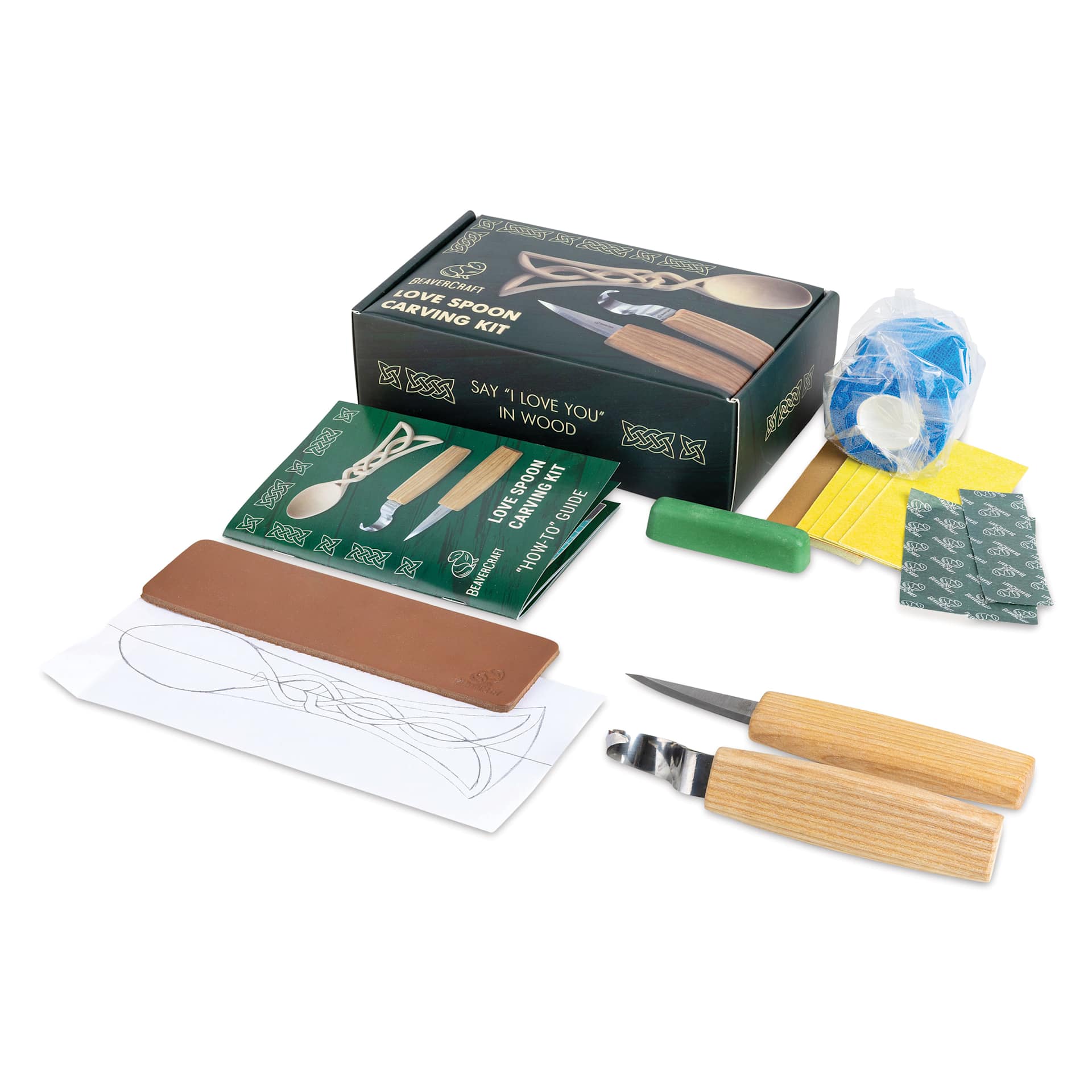 BeaverCraft Celtic Spoon Carving Kit contents