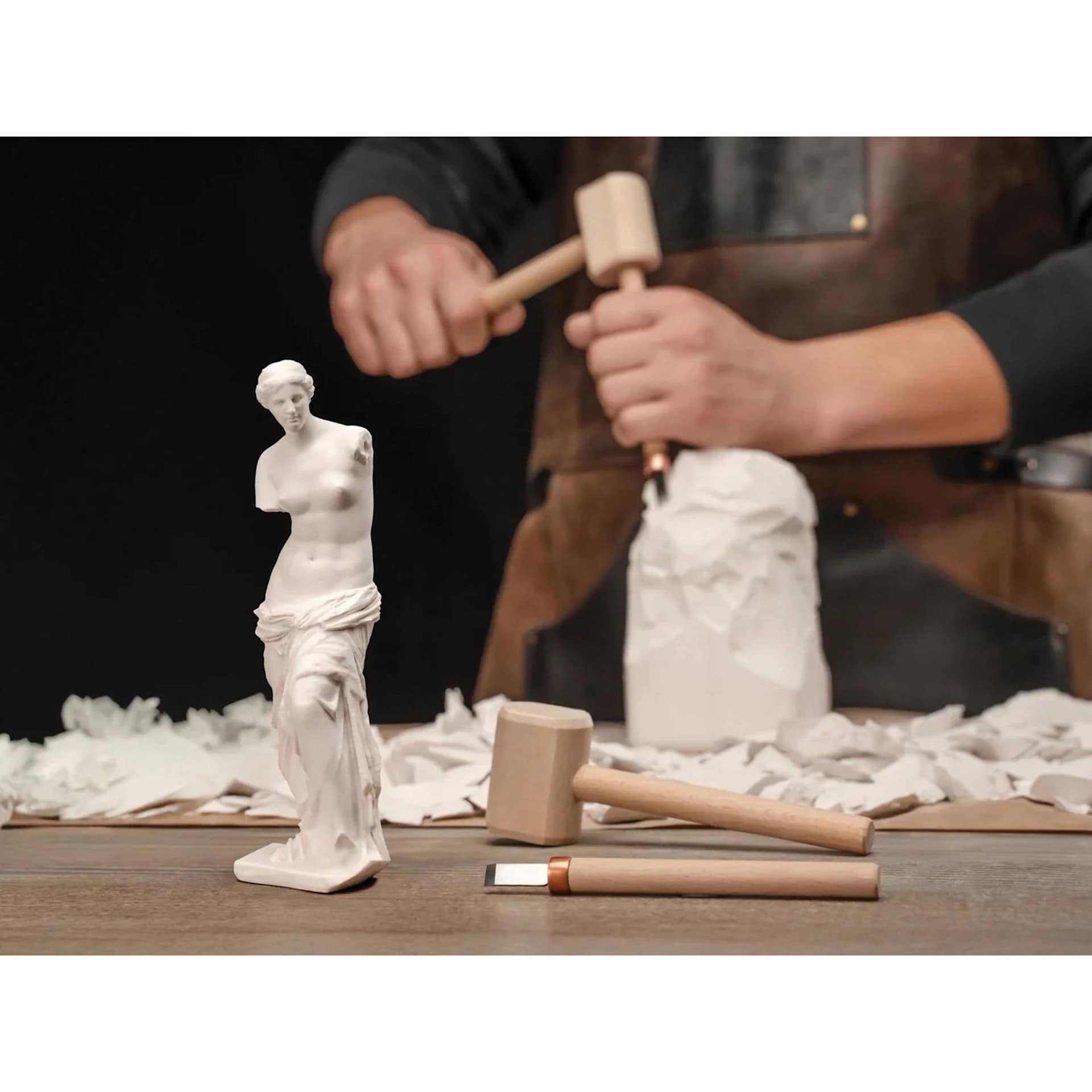 BeaverCraft DIY Sculpting Kit - Venus de Milo finished project vs. in progress