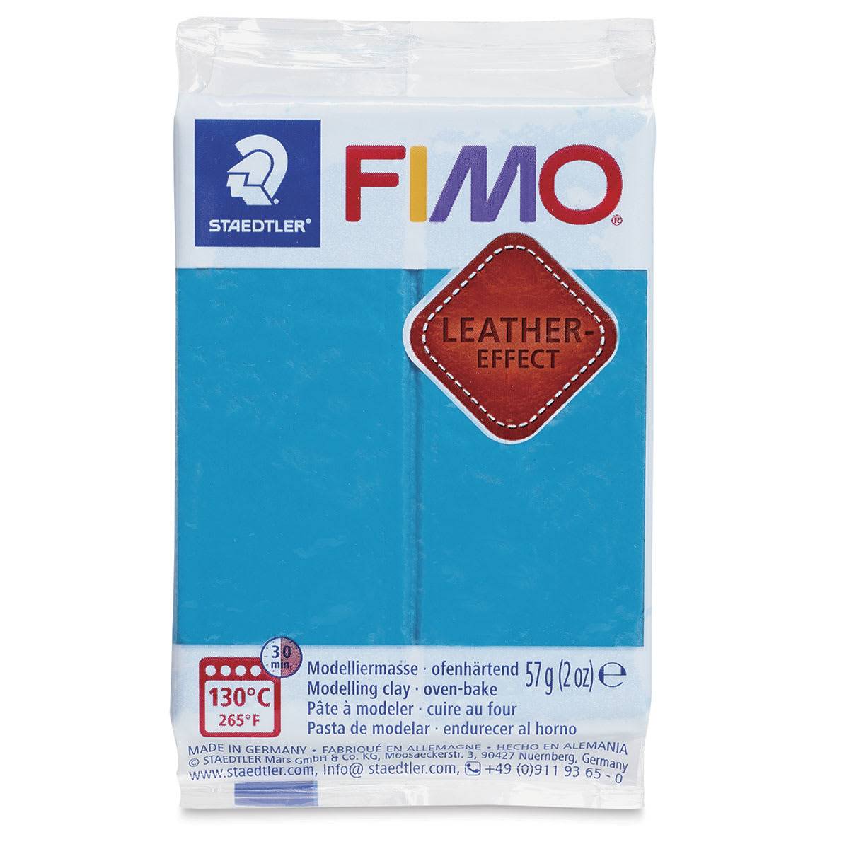 Staedtler Fimo Leather Effect Clay - Lagoon, 2 oz - front of packaging
