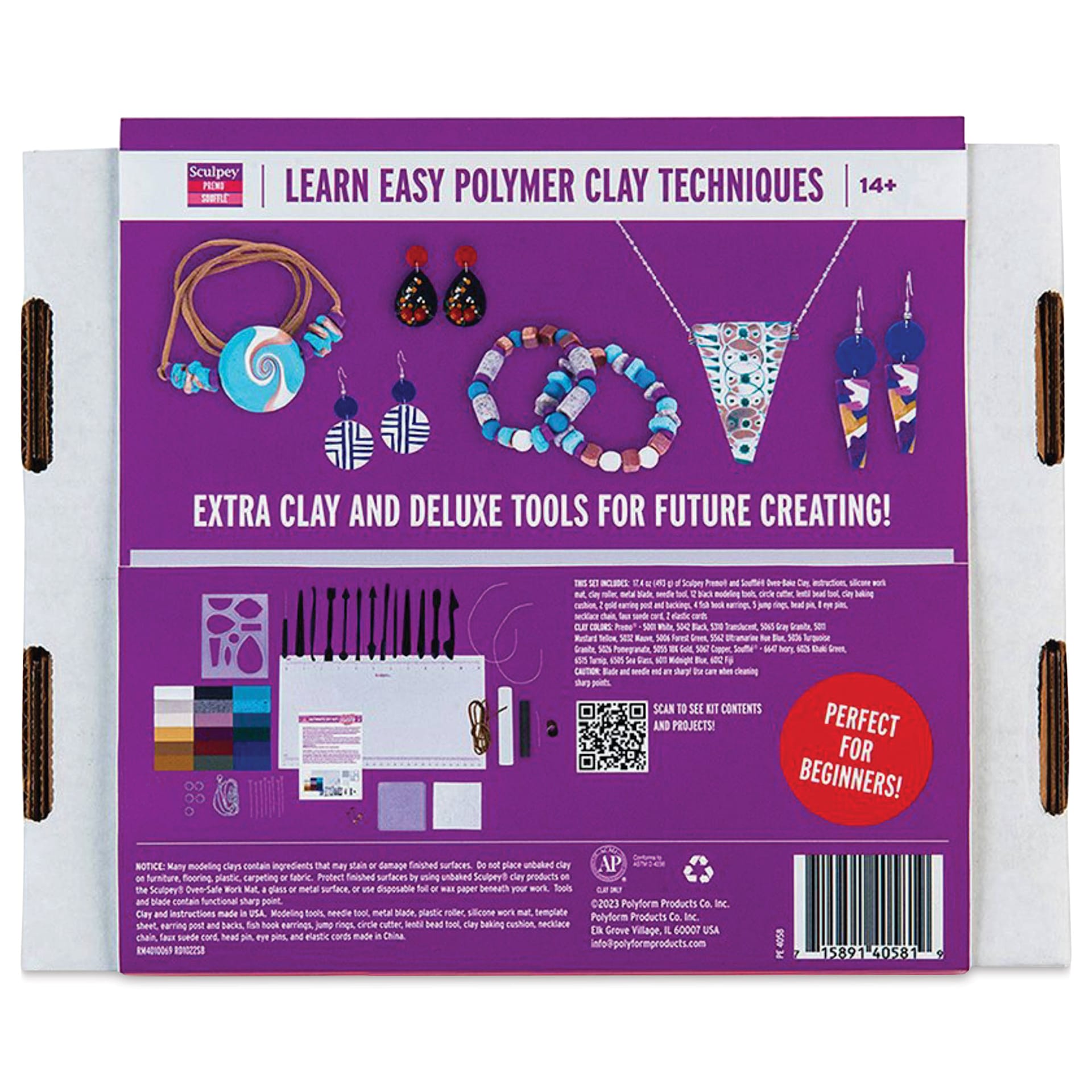 Sculpey Jewelry Ultimate DIY Kit back of packaging