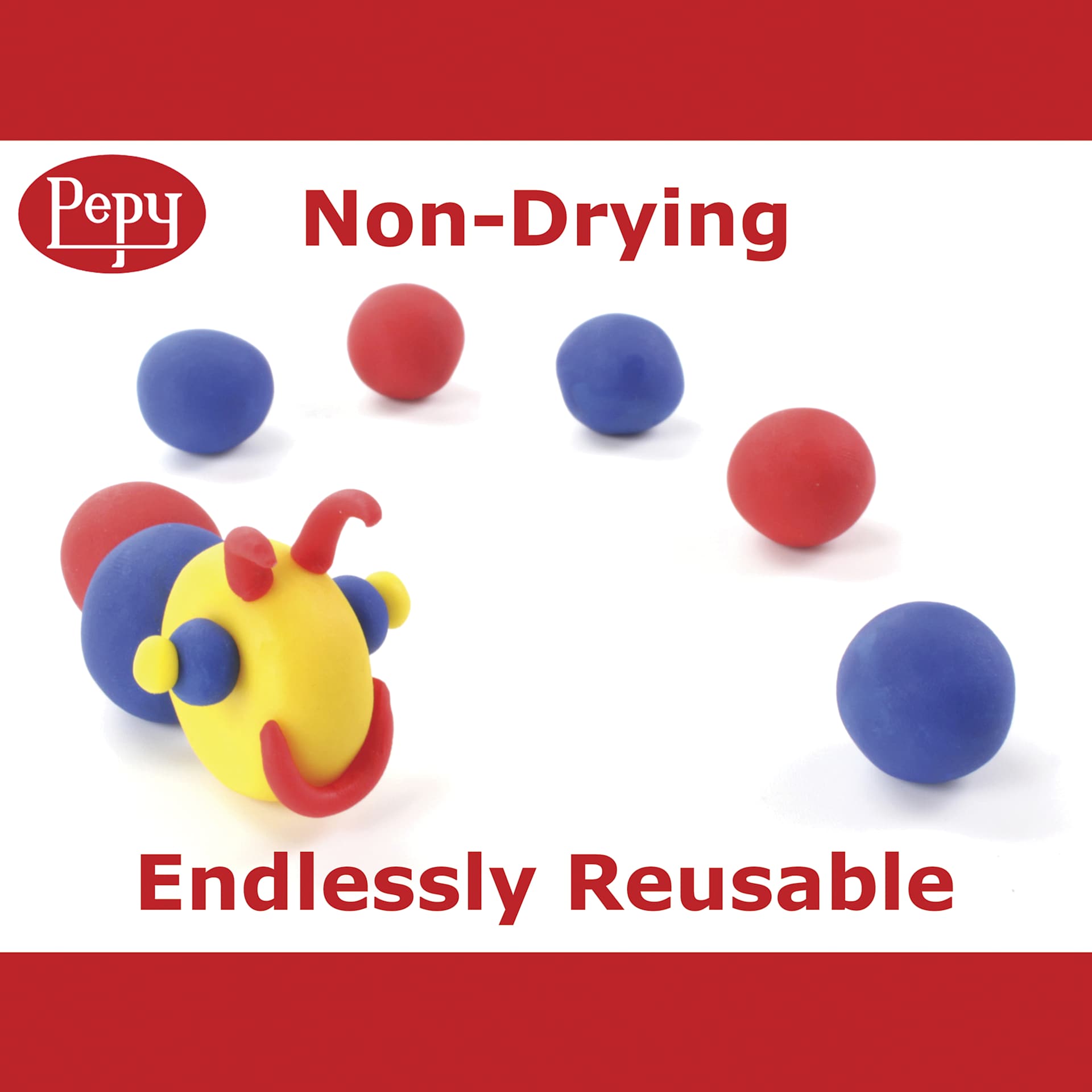 Pepy Plastilina Modeling Clay - Primary Colors, 1.4 oz, Pkg of 24 - Non-Drying and Endlessly Reusable