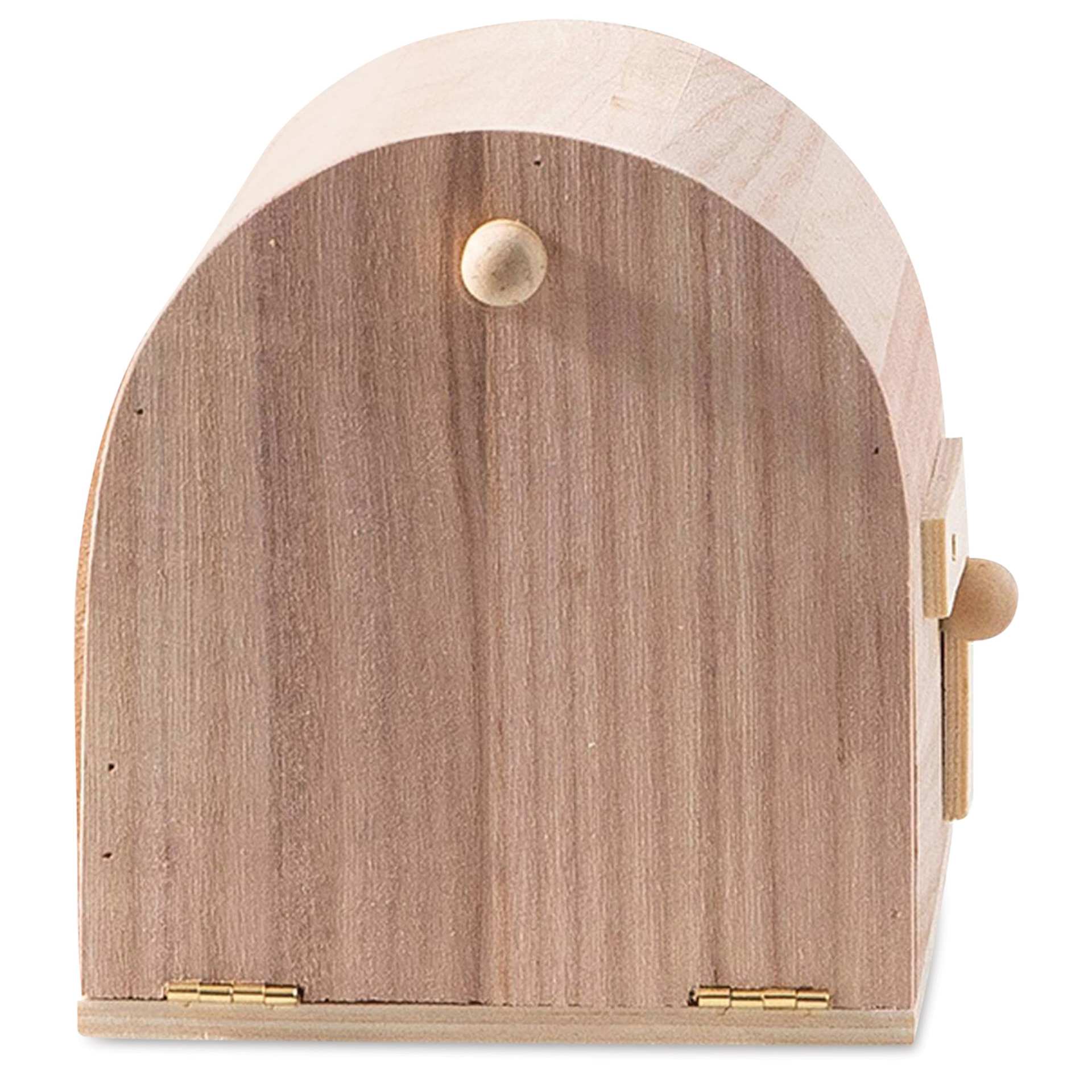 Park Lane Unfinished Wood Mailbox - 8-3/4"L x 4-3/4"W x 5-1/8"H (Close-up of mailbox)