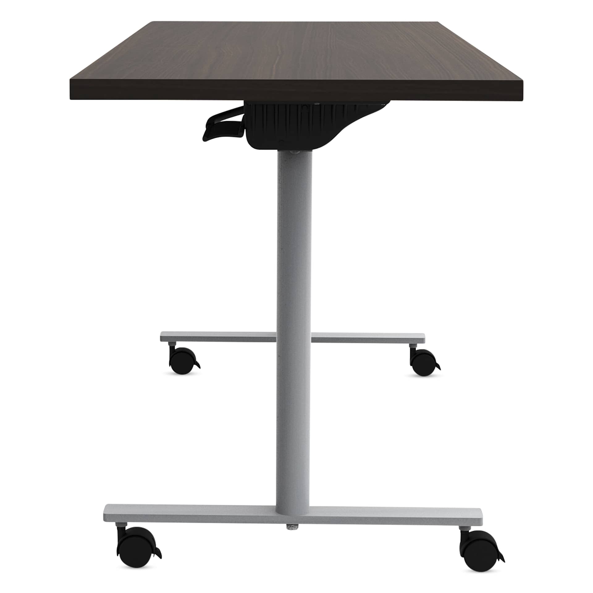 Safco Jurni Flip-Top Table with Casters - Columbian Walnut, 24" x 60", side