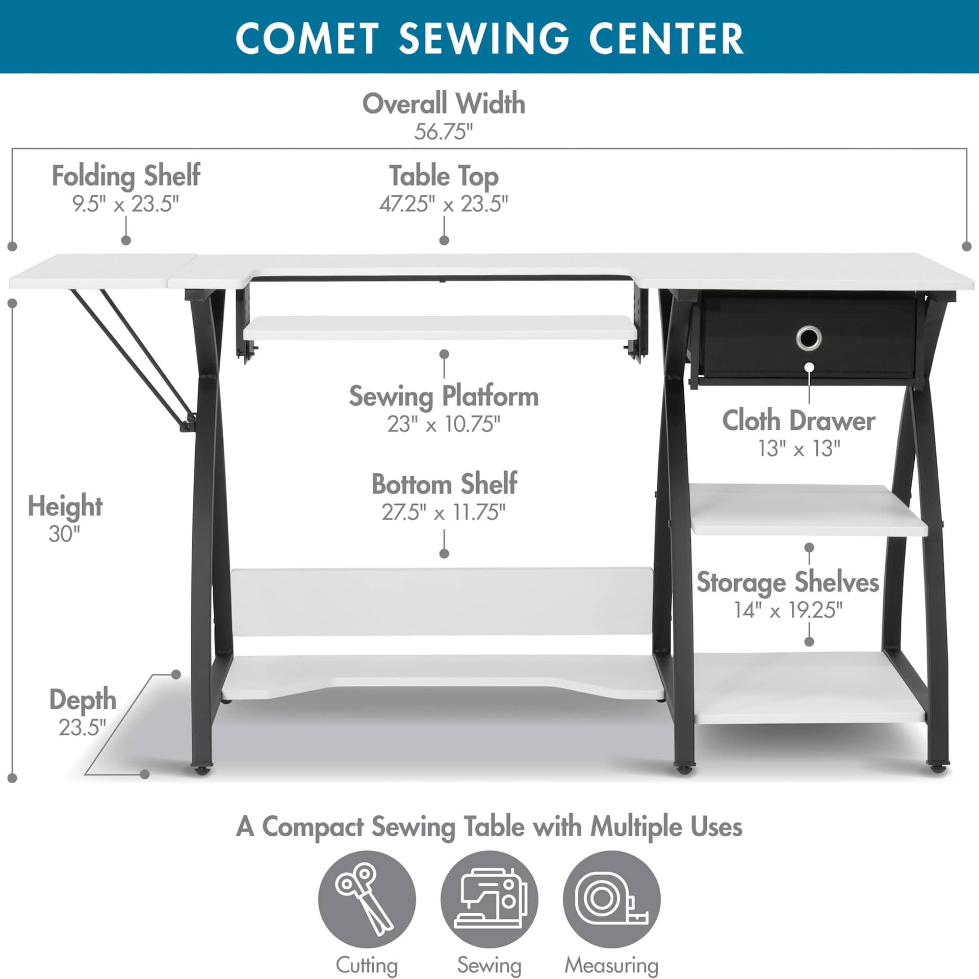 Studio Designs Comet Plus Hobby and Sewing Center measurements