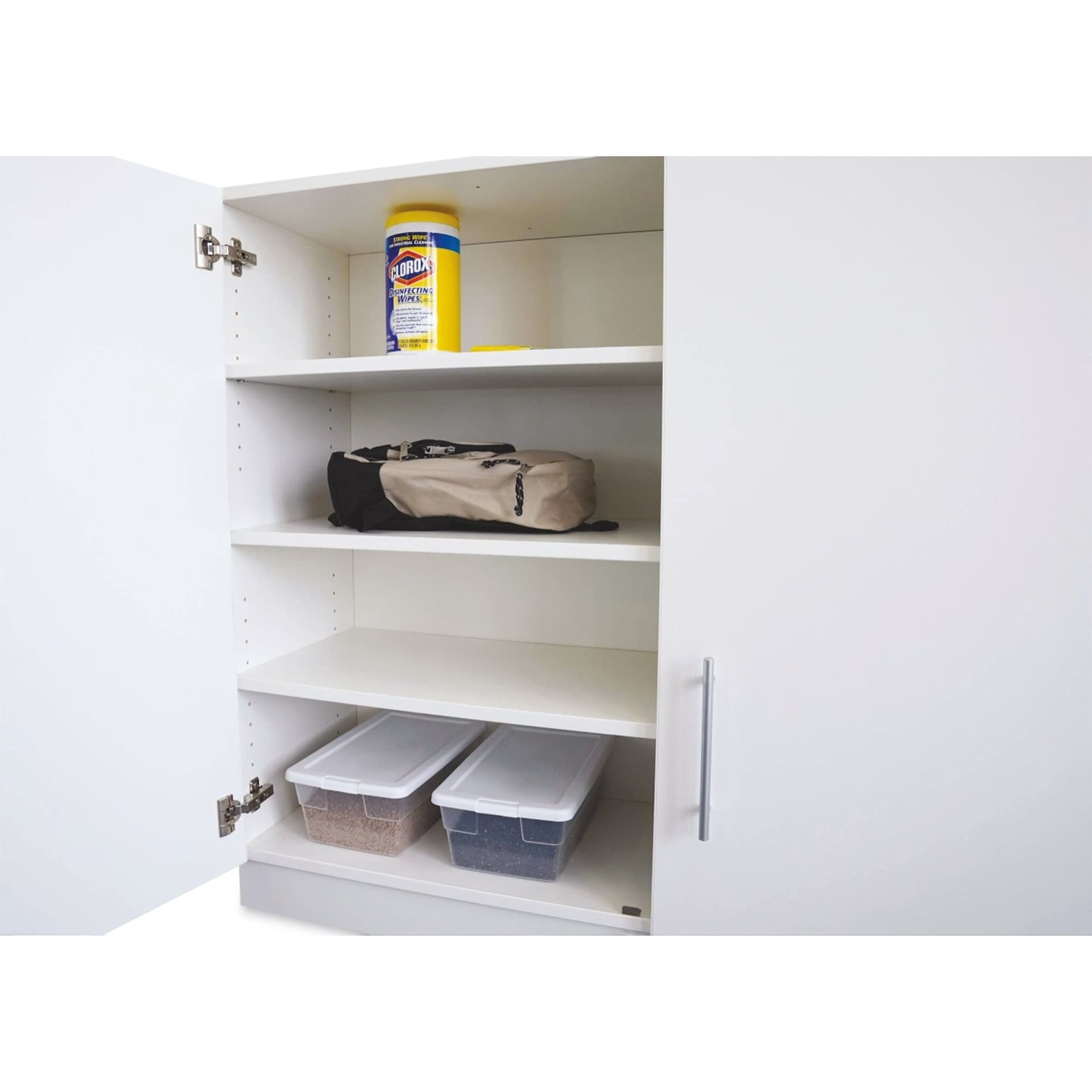 Whitney Brothers White Lockable Wall Cabinet (Cabinet with supplies inside)