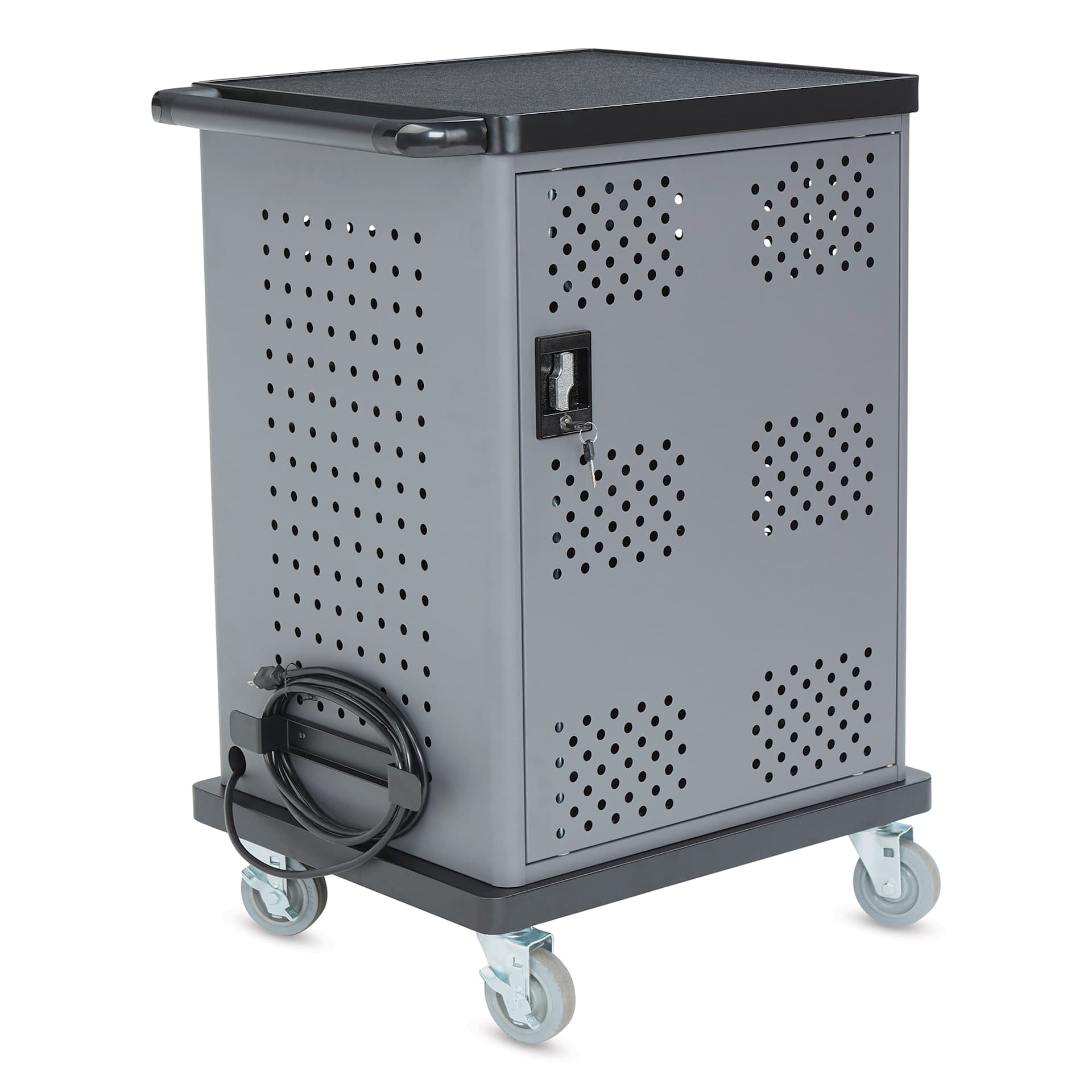 Oklahoma Sound Duet Charging Cart (Angled view)