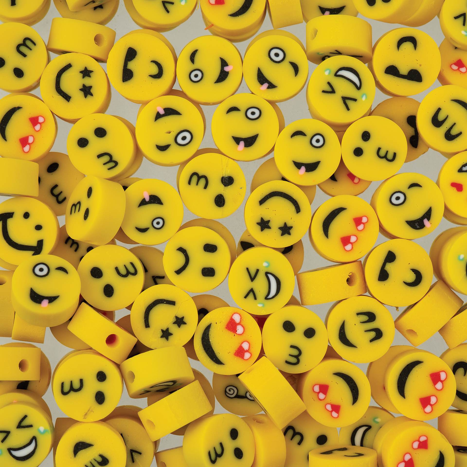 John Bead Craft Beads Clay Shapes - Faces Mix - close-up