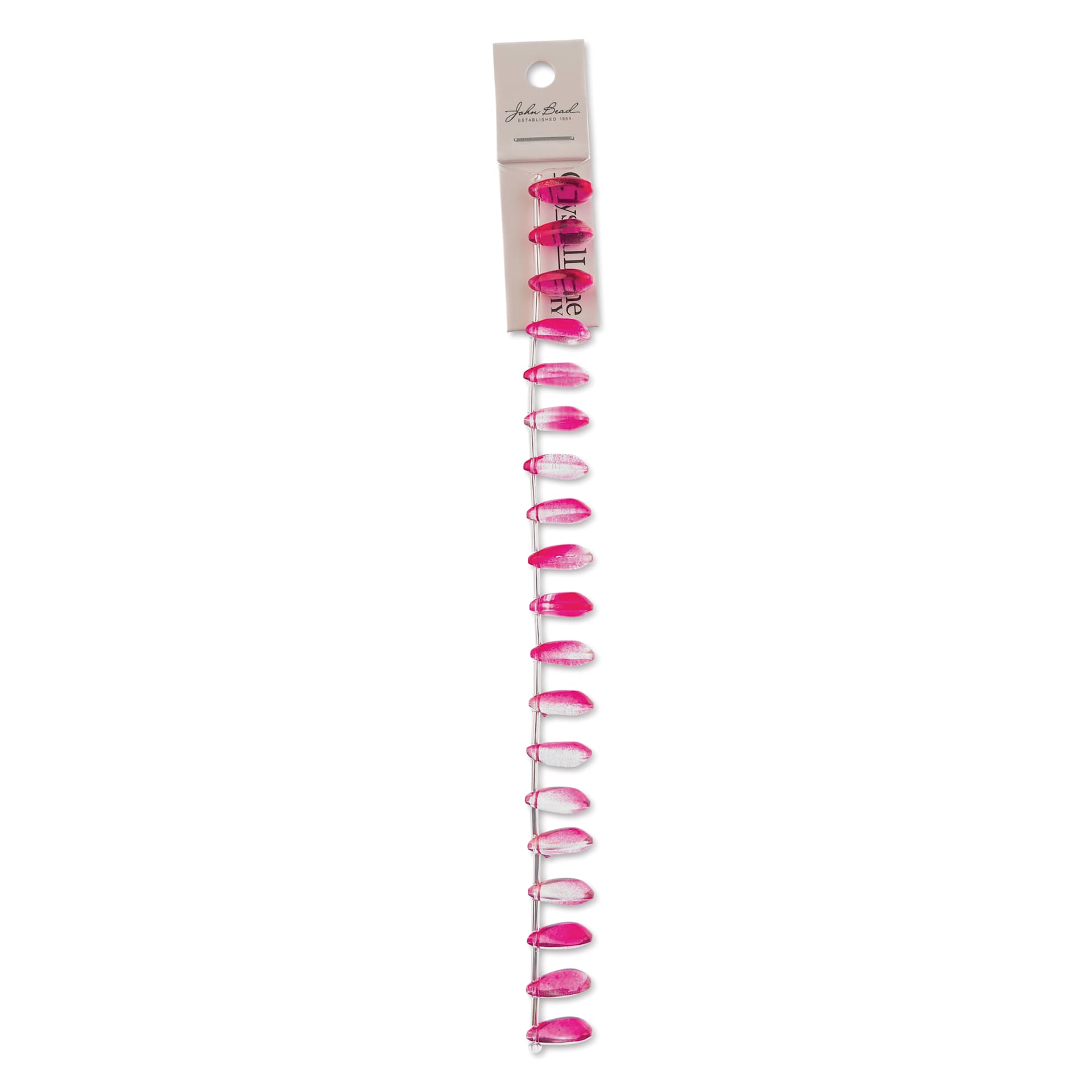 John Bead Crystal Lane DIY Glass Garden Bead Single Strand - Teardrops, Red front of packaging