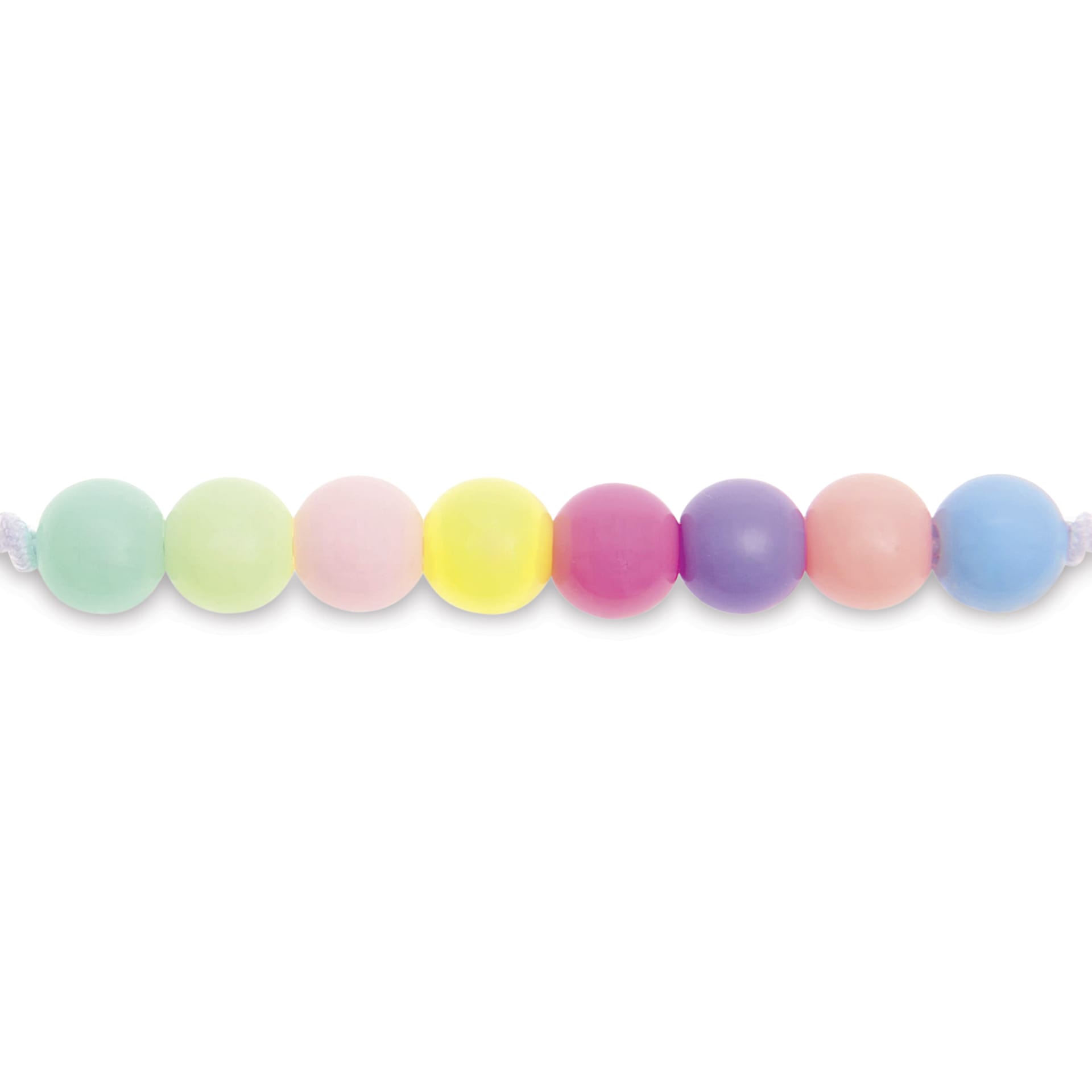 Rico Design Itoshii Plastic Beads - Rainbow Pastel, 10 mm Dia.