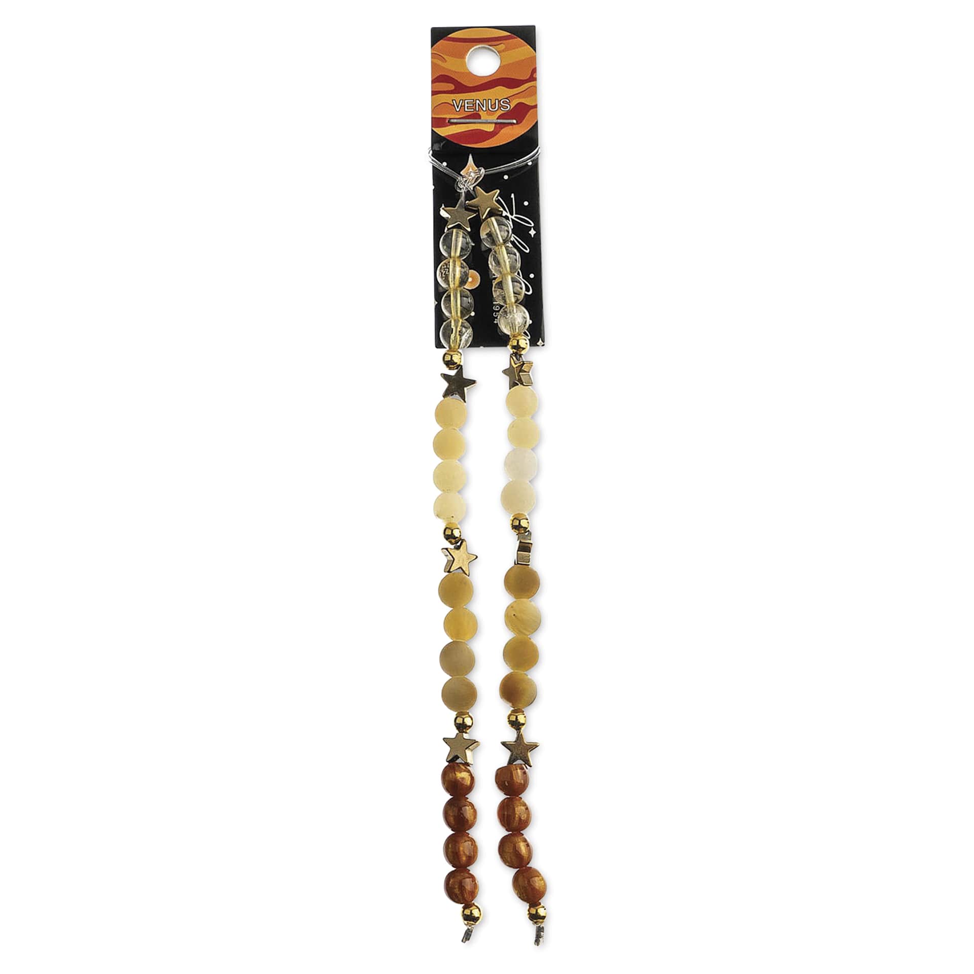 John Bead Solar System Glass Bead Strand - Venus, 5", 6 mm Dia.
