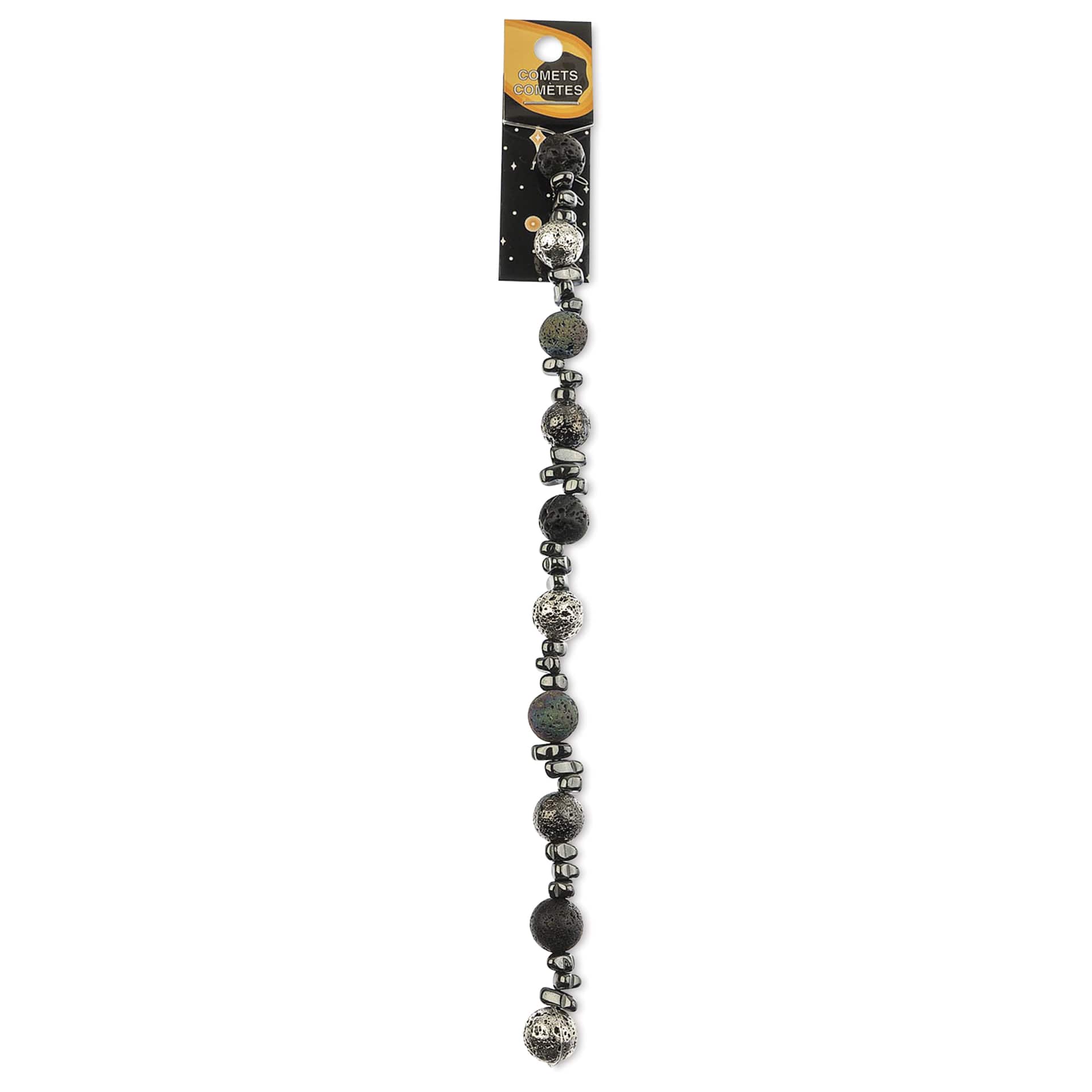 John Bead Solar System Glass Beads - Comets, 7" Strand, 10 mm Dia.