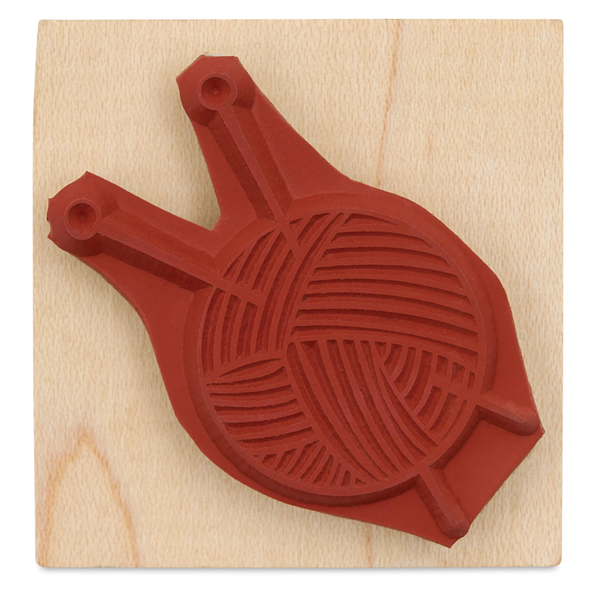 Hero Arts Yarn and Needles Woodblock Stamp face