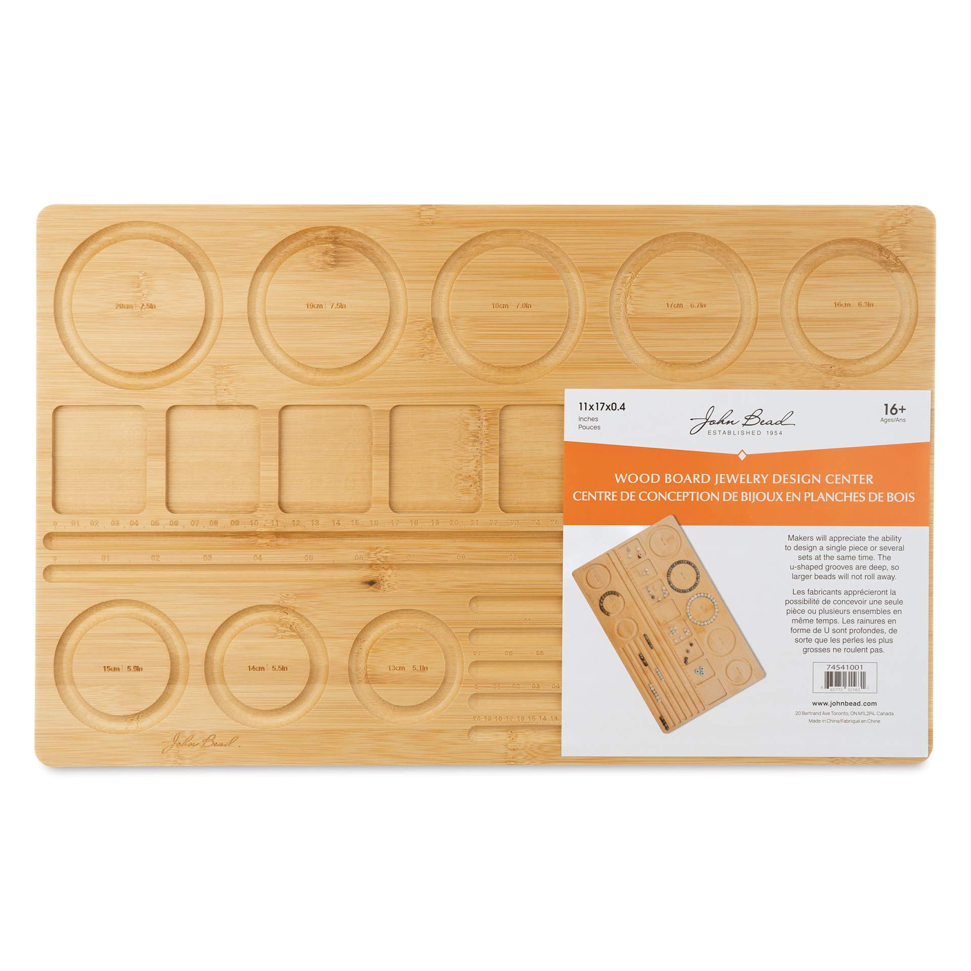 John Bead Wood Bead Board - Jewelry Design, 28 x 44 cm front of packaging
