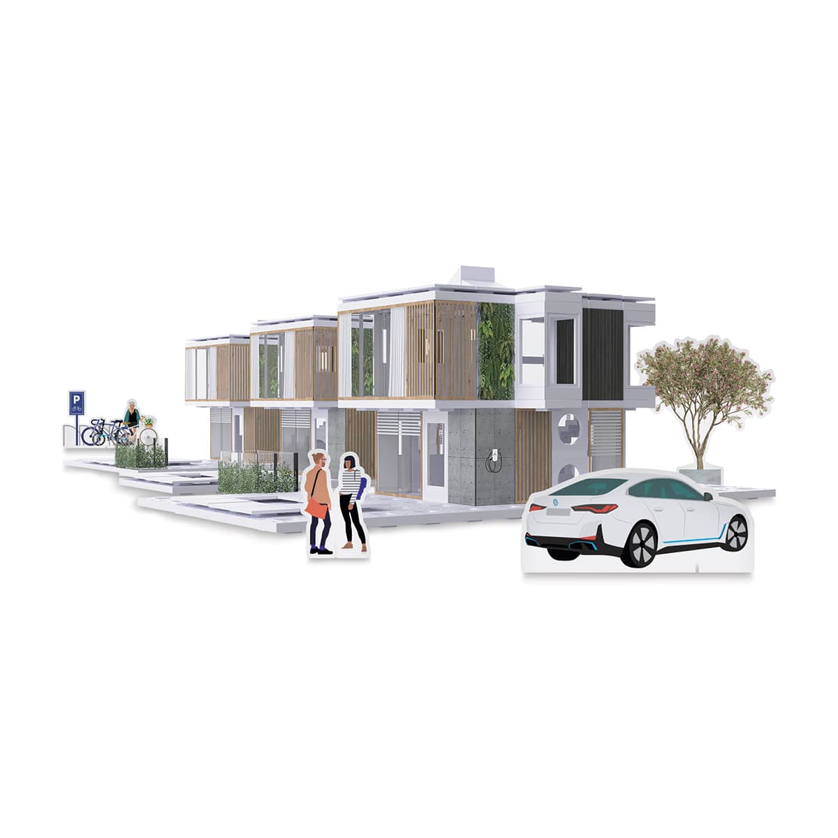 Arckit 500 sqm. Architectural Model Building Kit (finished example with figures)