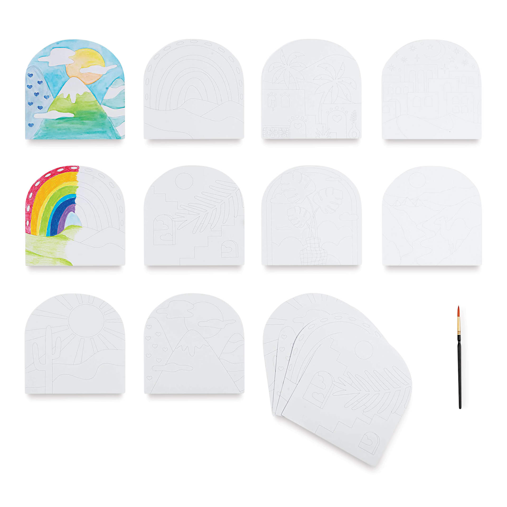 Brea Reese Vivid Mixed Media Coloring Pad - Boho, 7.6" x 9.4", themed pages