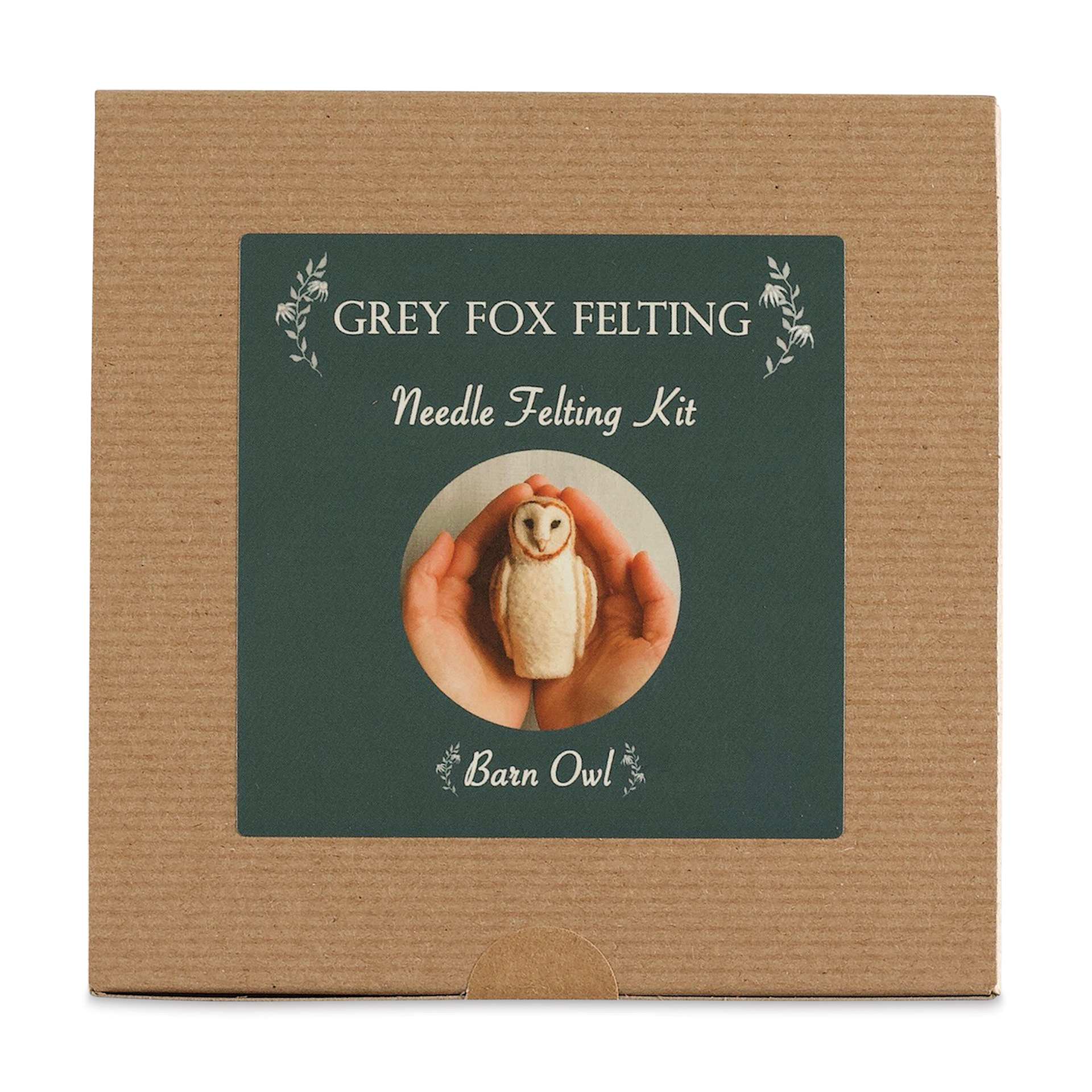 Grey Fox Felting Needle Felting Project Kit - Barn Owl (Front of packaging)