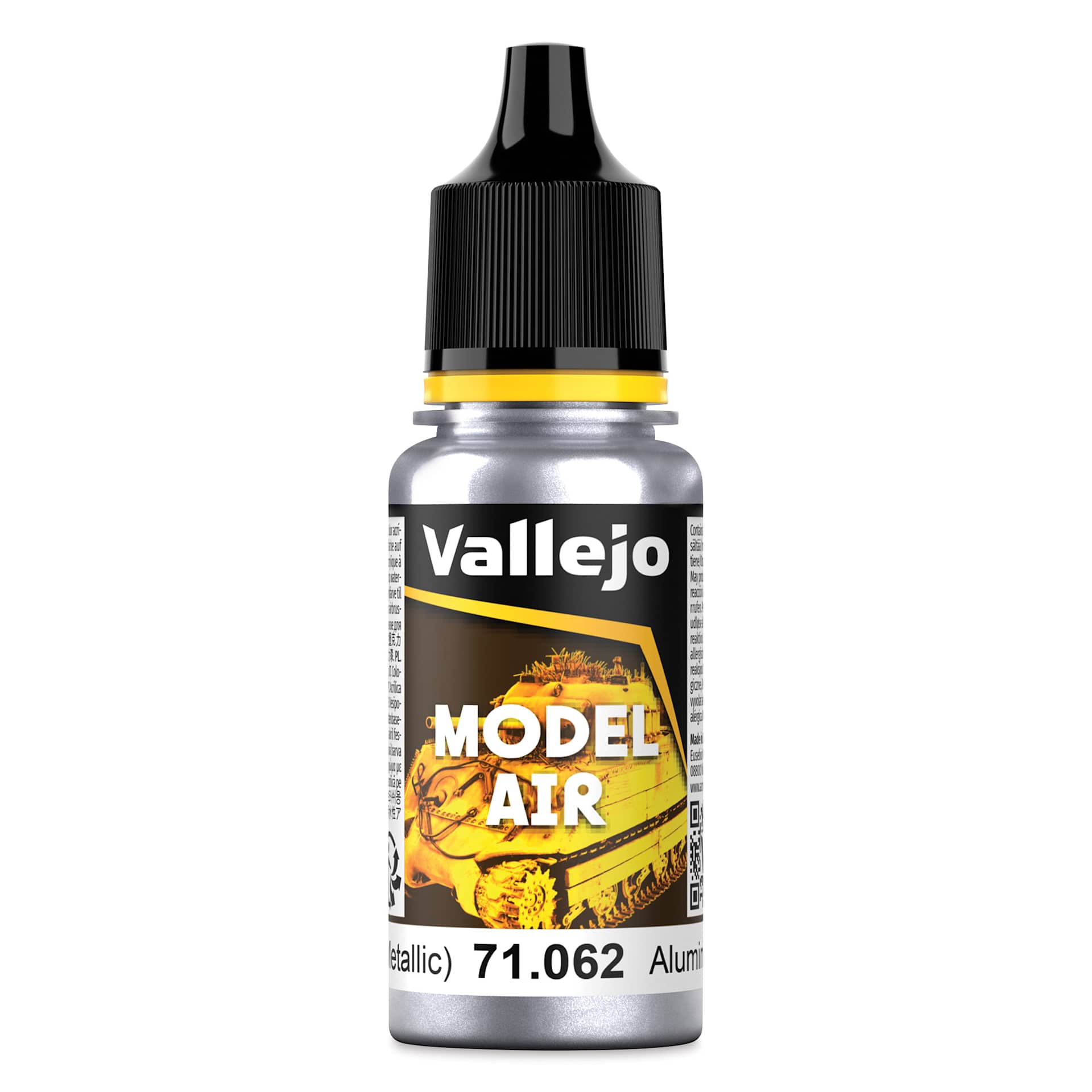 Vallejo Model Air Acrylic Paint - Aluminum Metallic, 18 ml