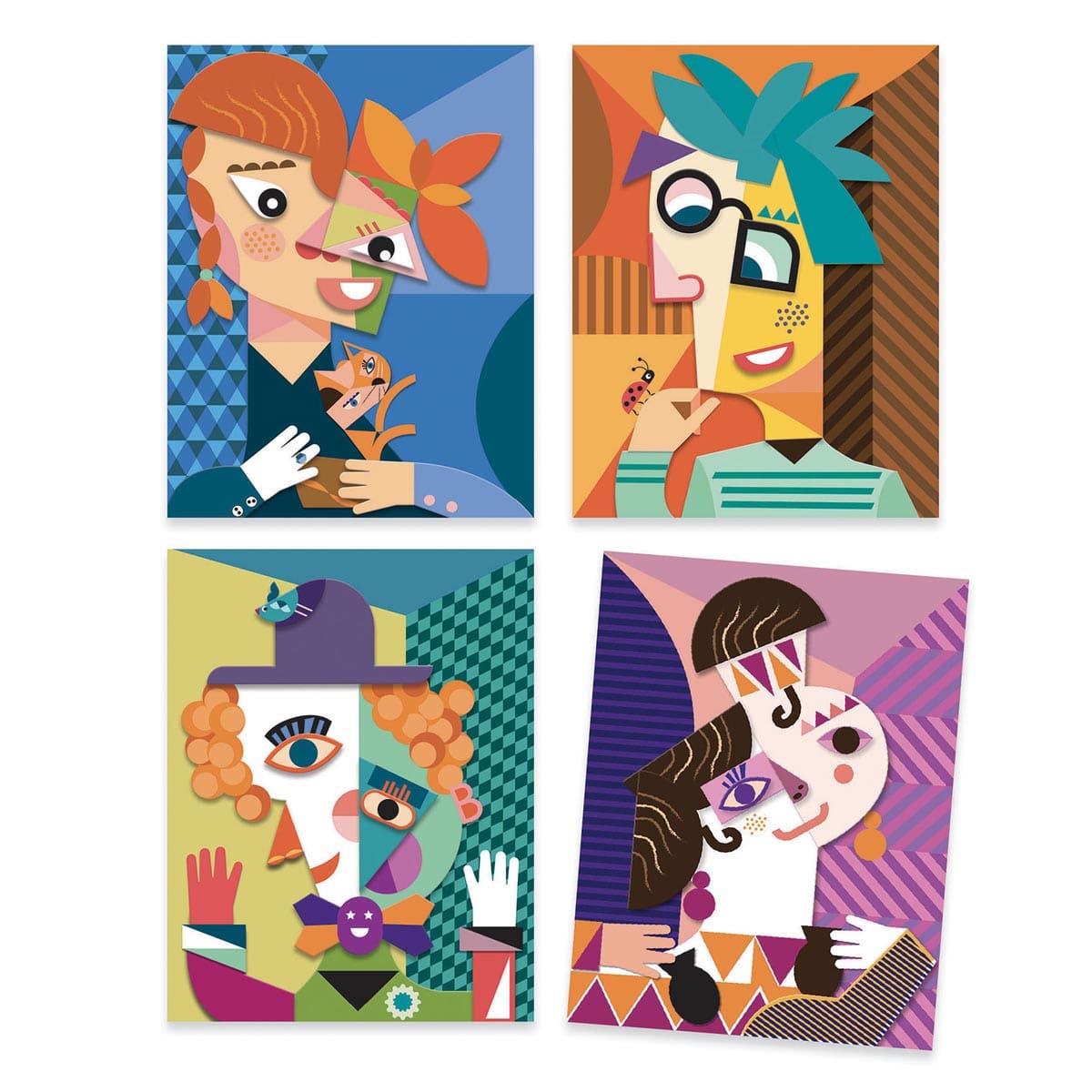 Djeco Inspired By Square Heads Collage and Stickers Kit