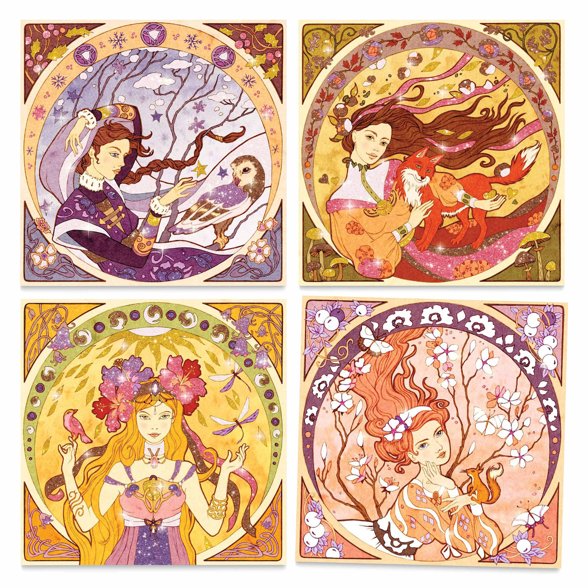 Djeco Inspired By Divine Glitter Boards Kit finished boards