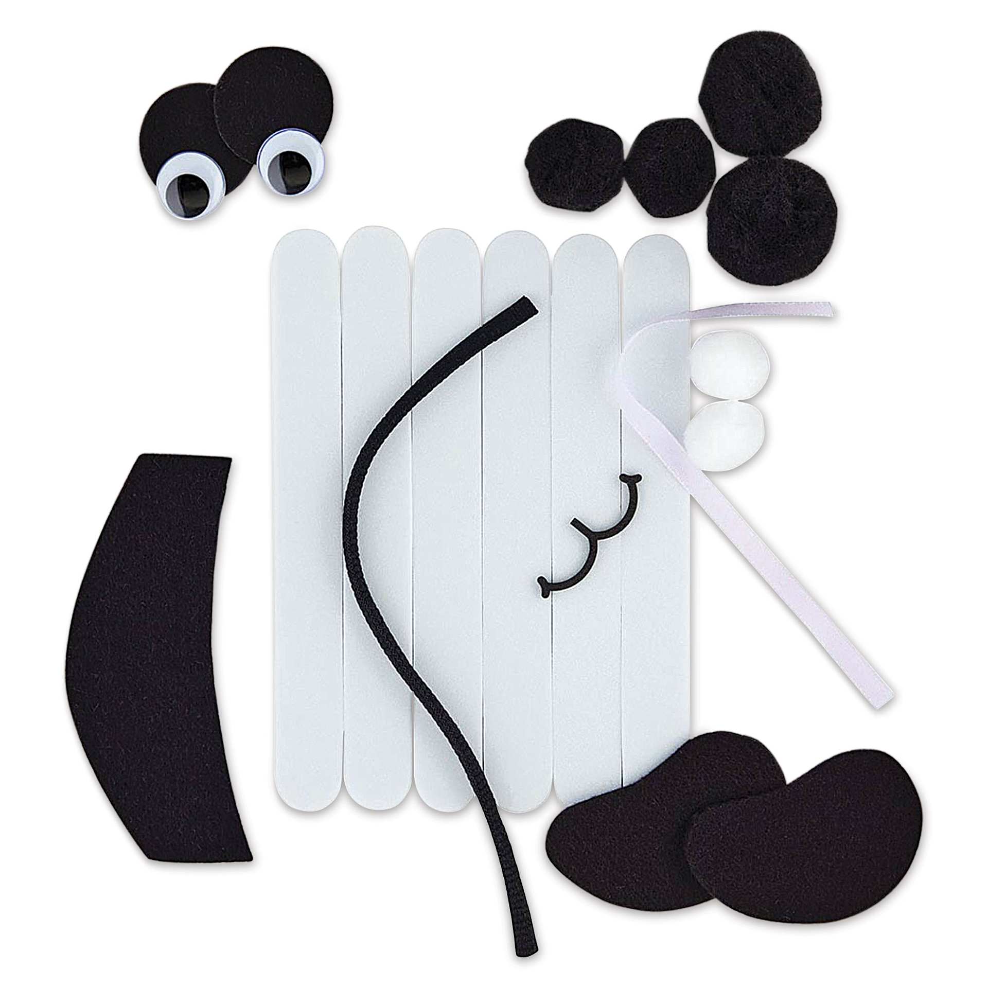 Creativity Street Foam Stick Animal Kit - Panda (kit contents)