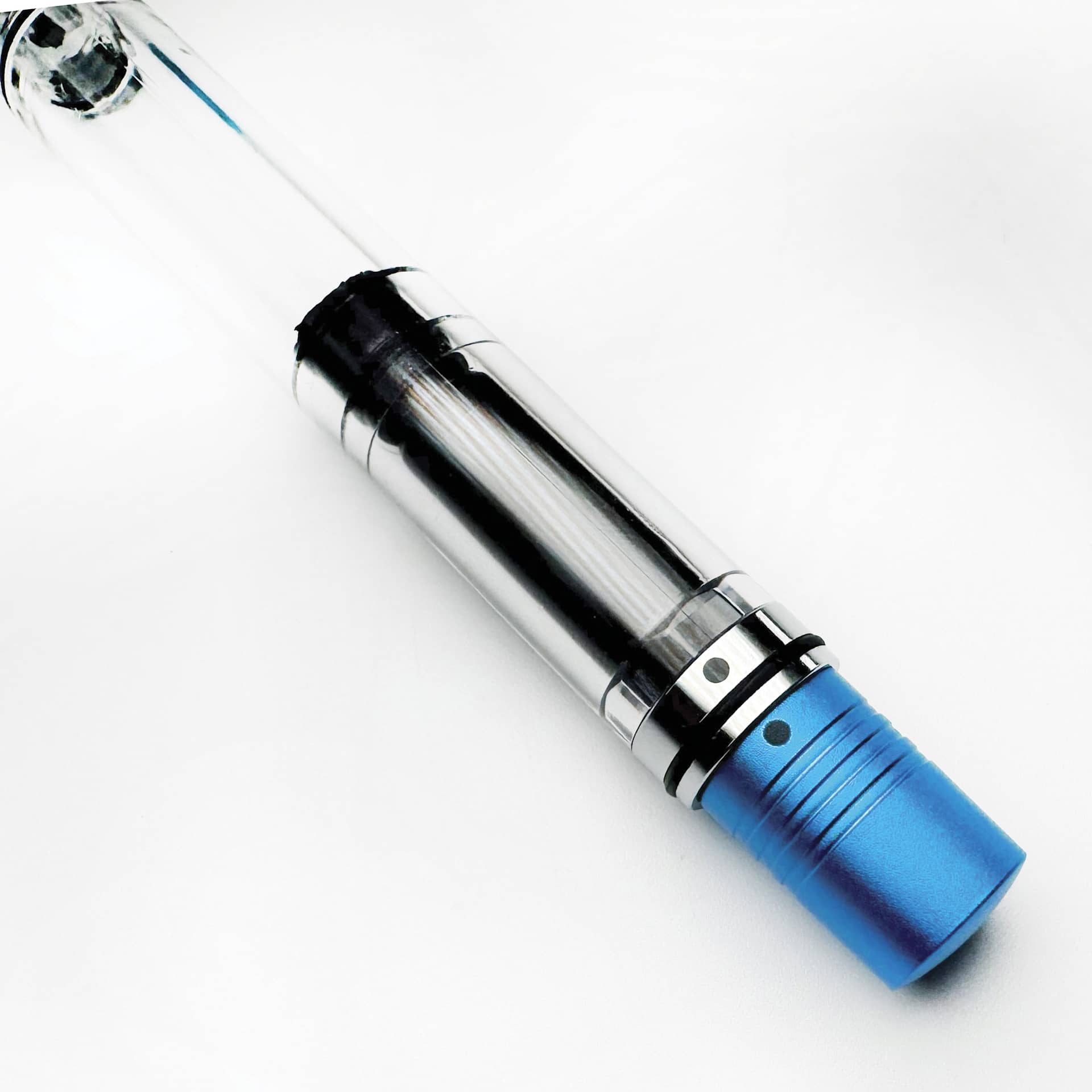 Monteverde MP1 Stub Fountain Pen - Bright Blue, close up of piston system